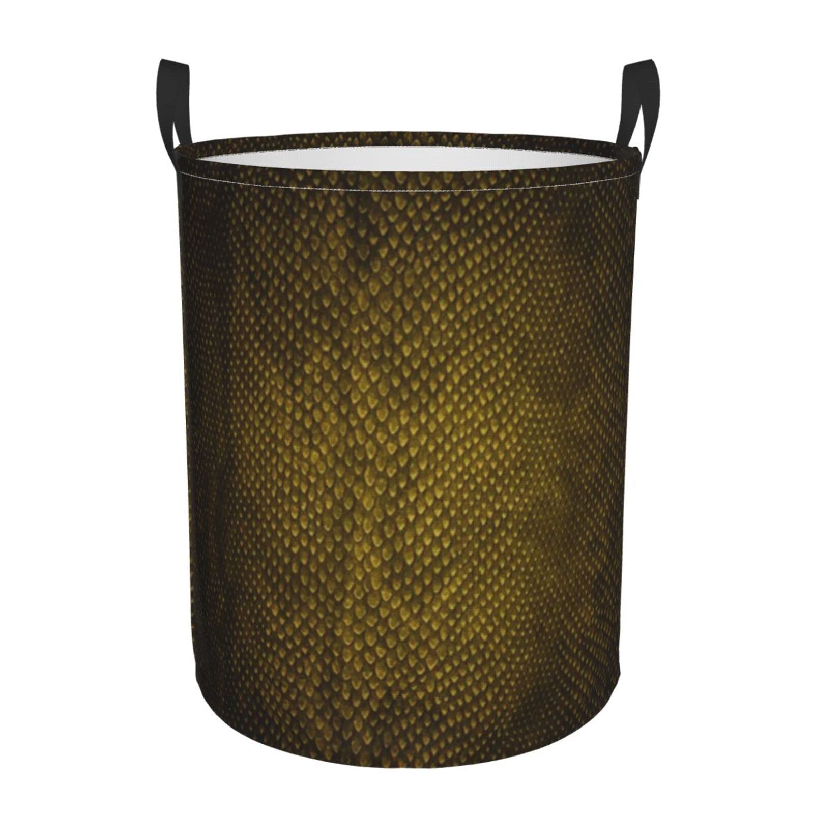 Snake Skin Laundry Hamper - Stylish Woven Clothes Basket for Women, Toy Storage Organizer & Dirty Clothes Bin - Perfect for Bedroom, Nursery, or Dorm Room Organization