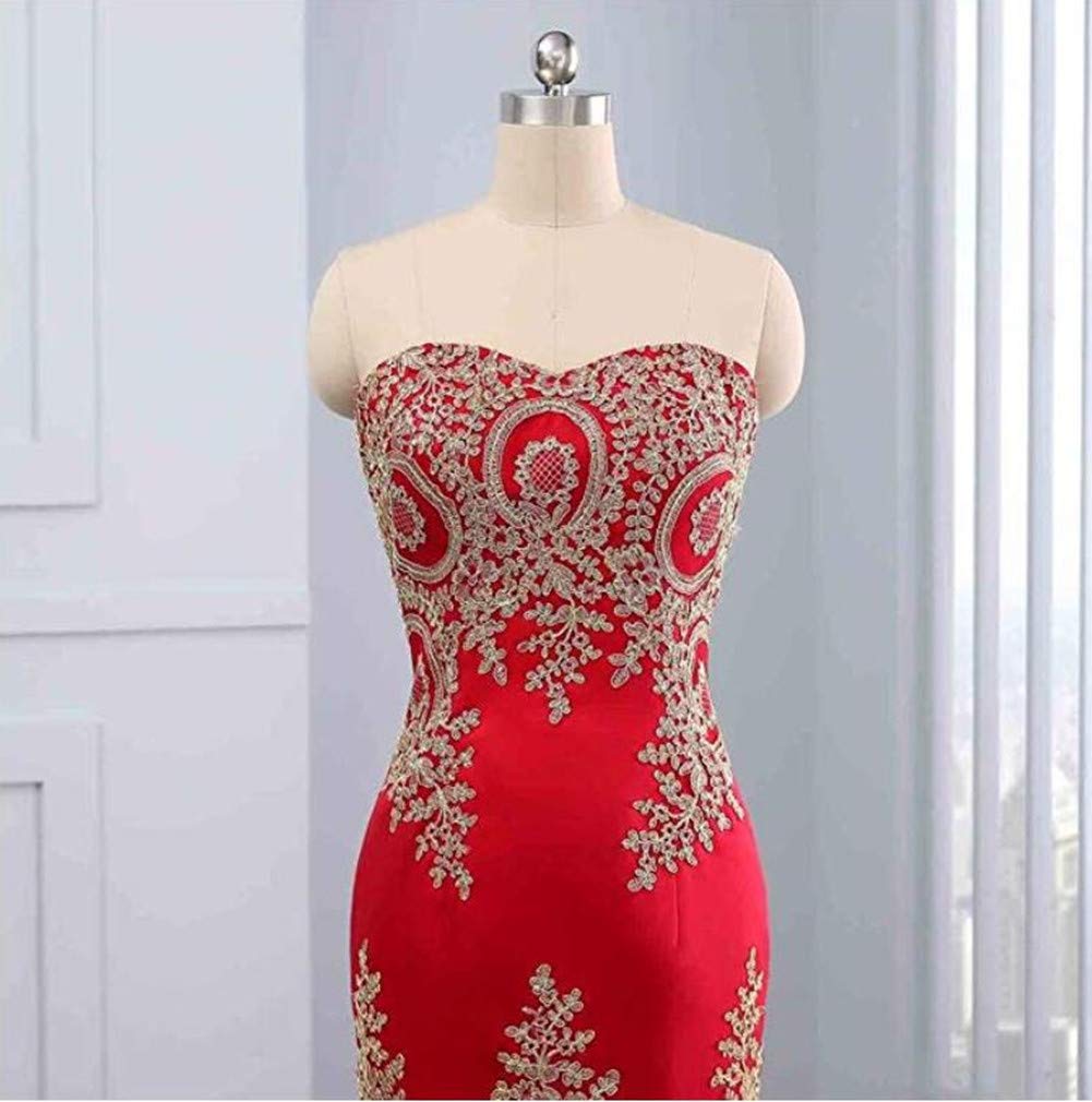 Emanni Women's Sexy Backless Mermaid Prom Dress with Embroidery - Elegant Formal Evening Gown for Homecoming, Wedding Guest & Special Occasions