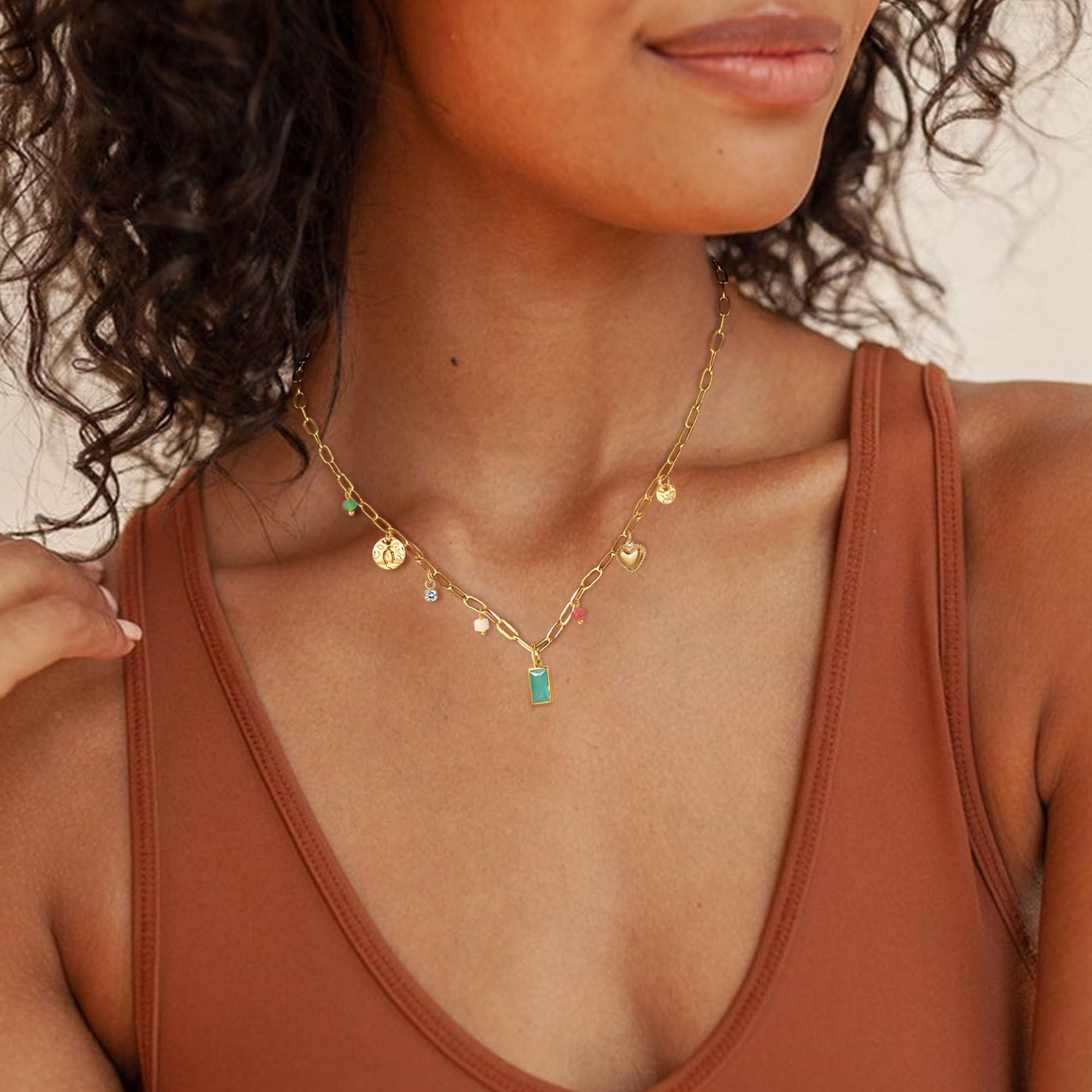 Emerald Birthstone Necklace for Women - 14K Gold Pendant Charm Jewelry, Elegant Birthday Gift for Her | Perfect for Anniversaries, Mother's Day & Special Occasions