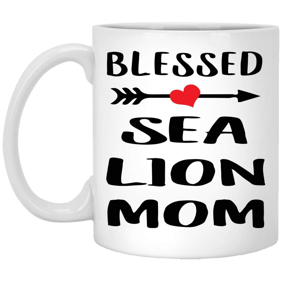 Blessed Sea Lion Mom Coffee Mug - Funny Gifts for Women, Christmas 2024 Present - 11 Oz White Ceramic Cup - Perfect for Tea, Coffee & Office Use