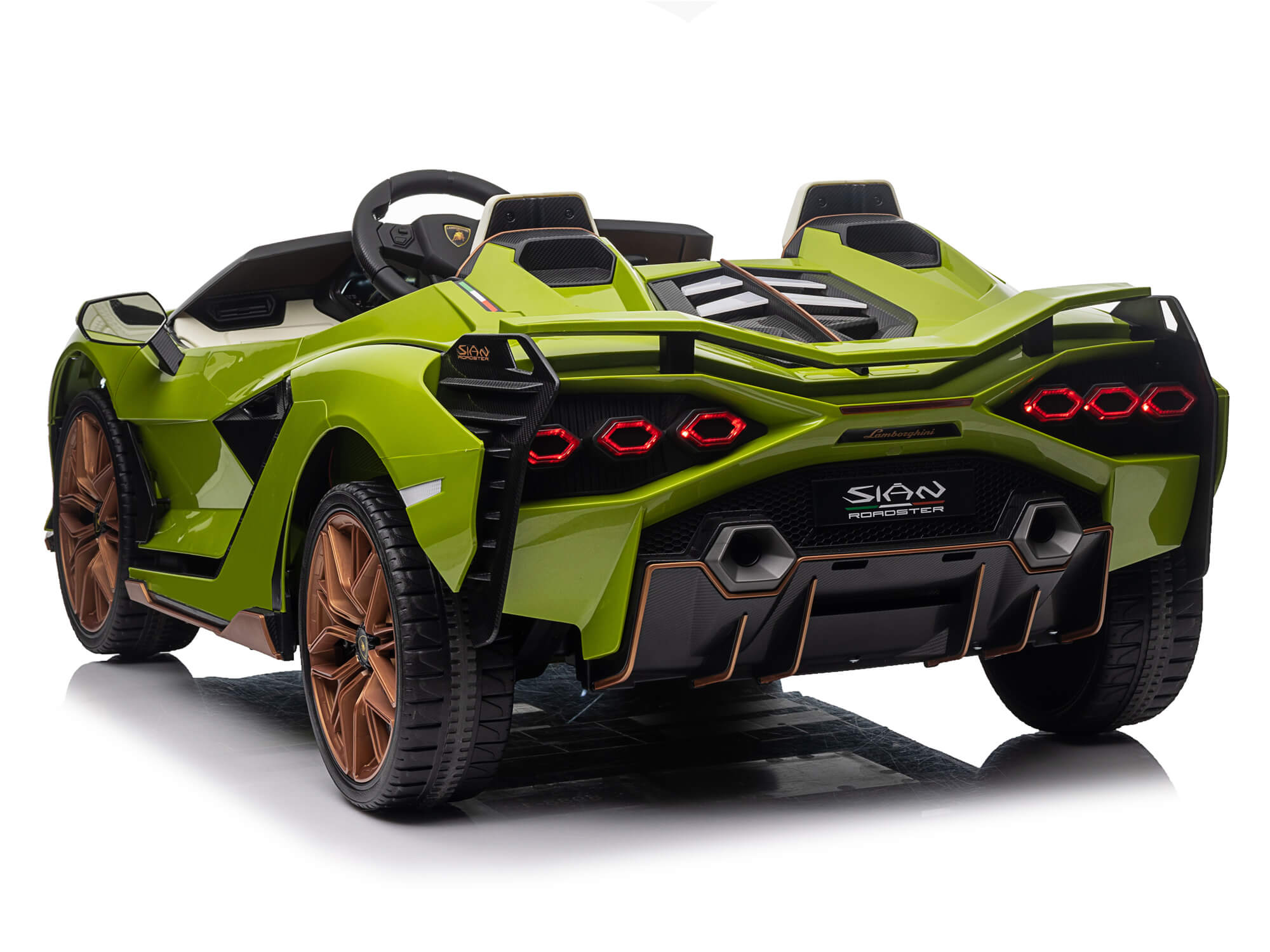24V Lamborghini Sian Kids Electric Ride-On Car with Parent Remote Control - Green Two-Seater Toy Vehicle for Boys & Girls | Perfect for Birthday Gifts, Outdoor Play & Indoor Fun