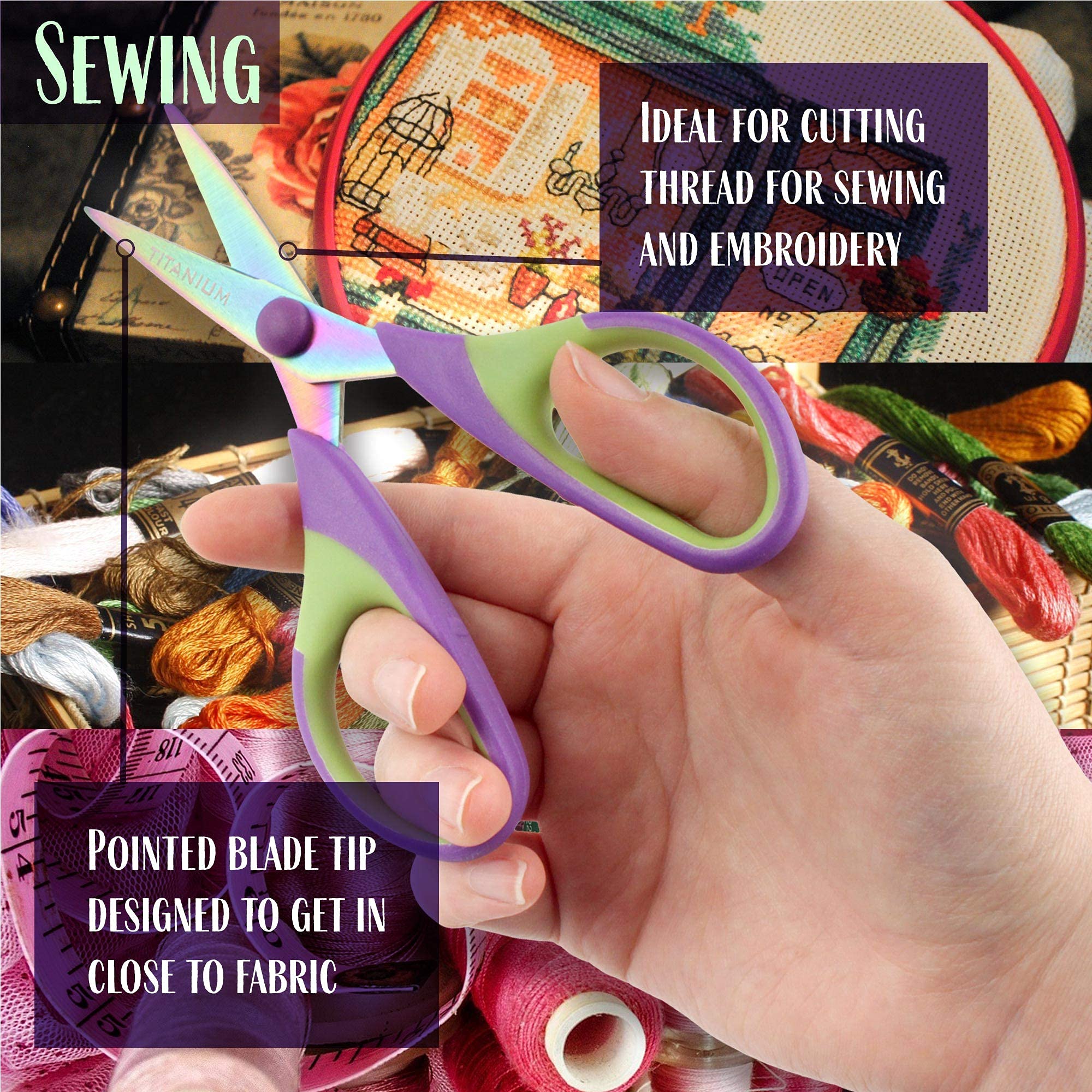 Premium 5-Piece Stainless Steel Scissors Set for Kitchen, Crafting & Office Use - 10 Pack Bulk - Perfect for Food Prep, DIY Projects, Paper Cutting & Gift Wrapping