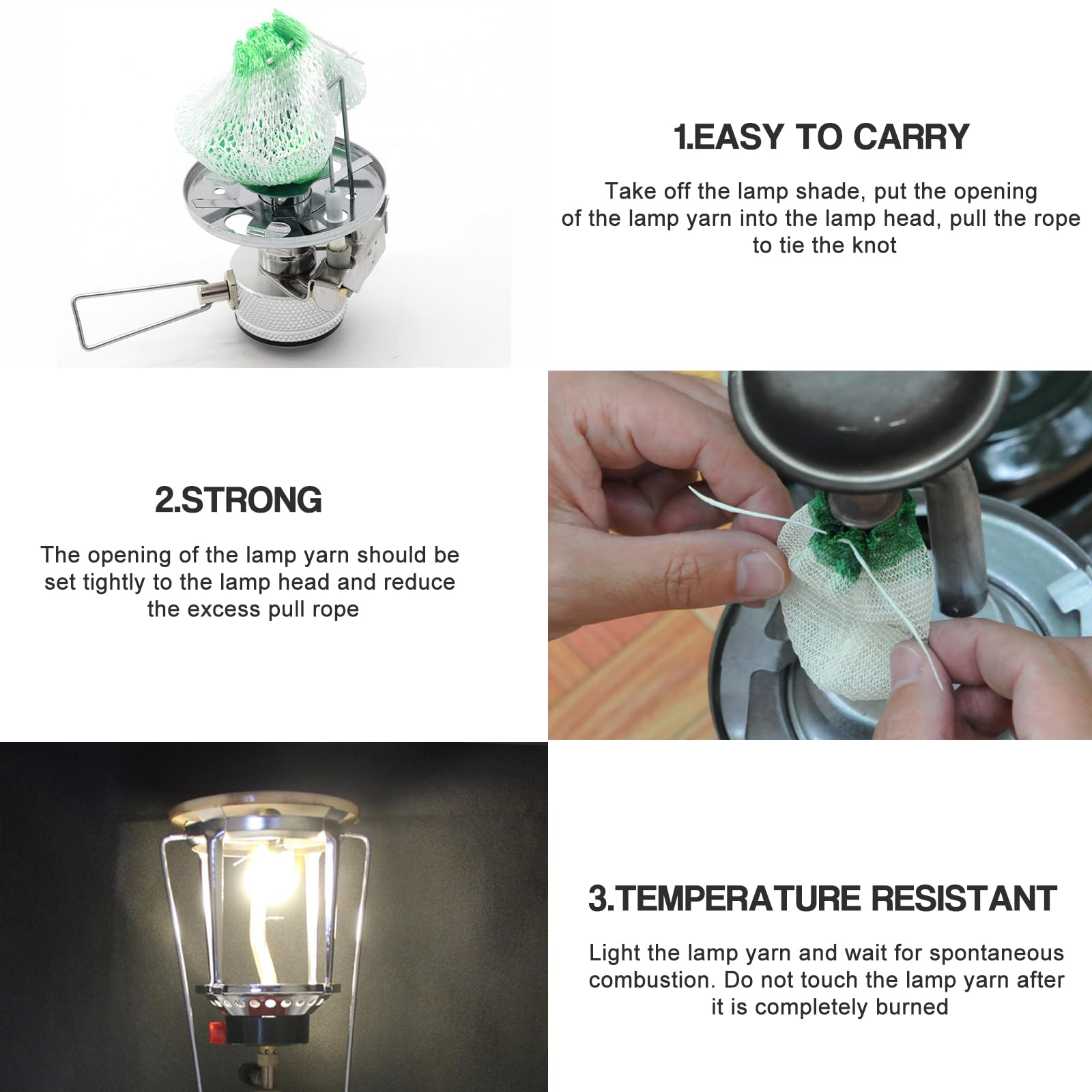 20Pcs U-Shaped Propane Lantern Mantles - Soft Light Gas & Kerosene Lantern Shades for Outdoor Camping, Hiking, Backpacking - Durable Replacement Mantles for Coleman, Aladdin, and Other Camping Lanterns - Perfect for Nighttime Illumination in Tents, Patios, and Emergency Situations