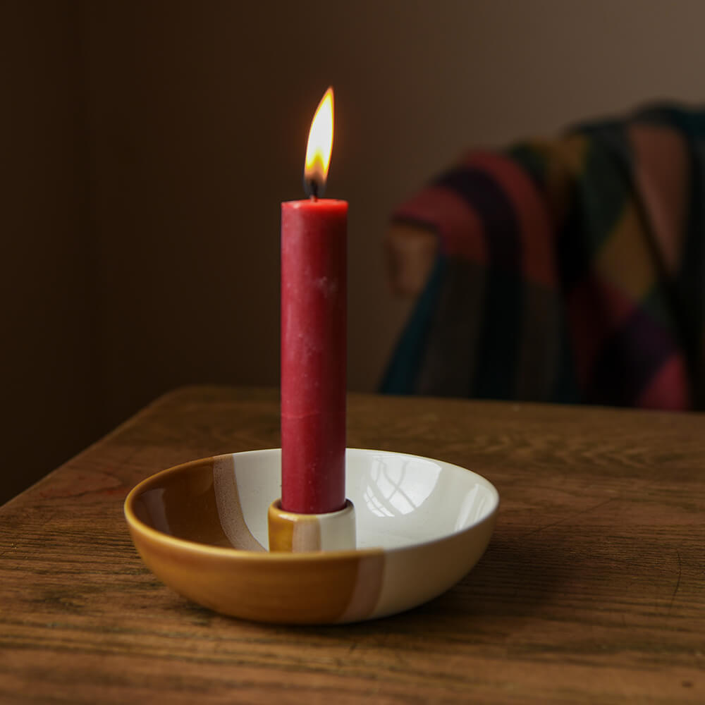 Elegant Ceramic Candle Holder for Home Decor - Handcrafted Table Centerpiece for Romantic Dinners, Spa Nights & Cozy Ambiance