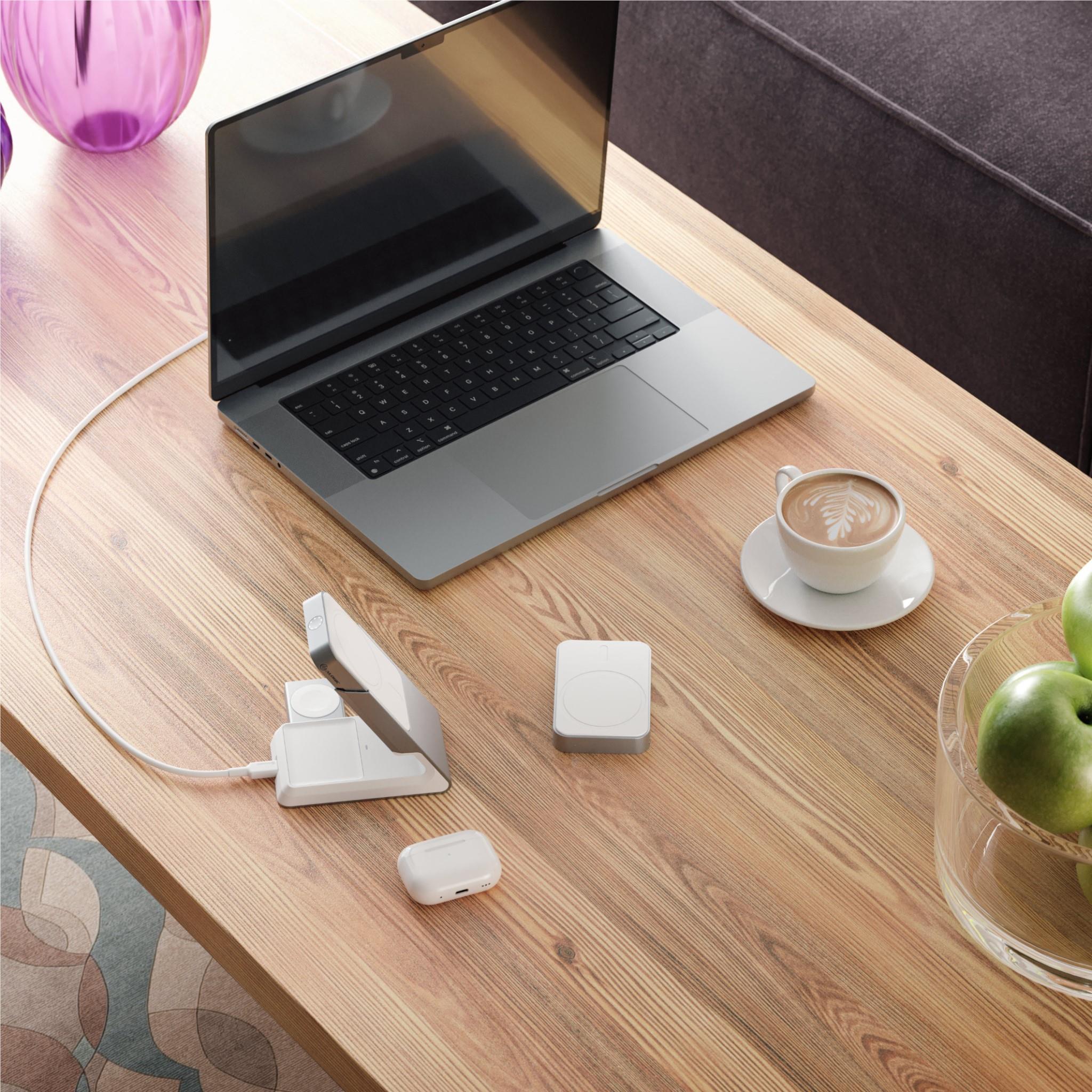 ALOGIC Matrix Universal Magnetic 5K Power Bank 10000mAh Portable Charger with Fast Charging for iPhone 15/14/13, Samsung Galaxy, AirPods - Perfect for Travel, Camping & Emergency Power Backup (White)