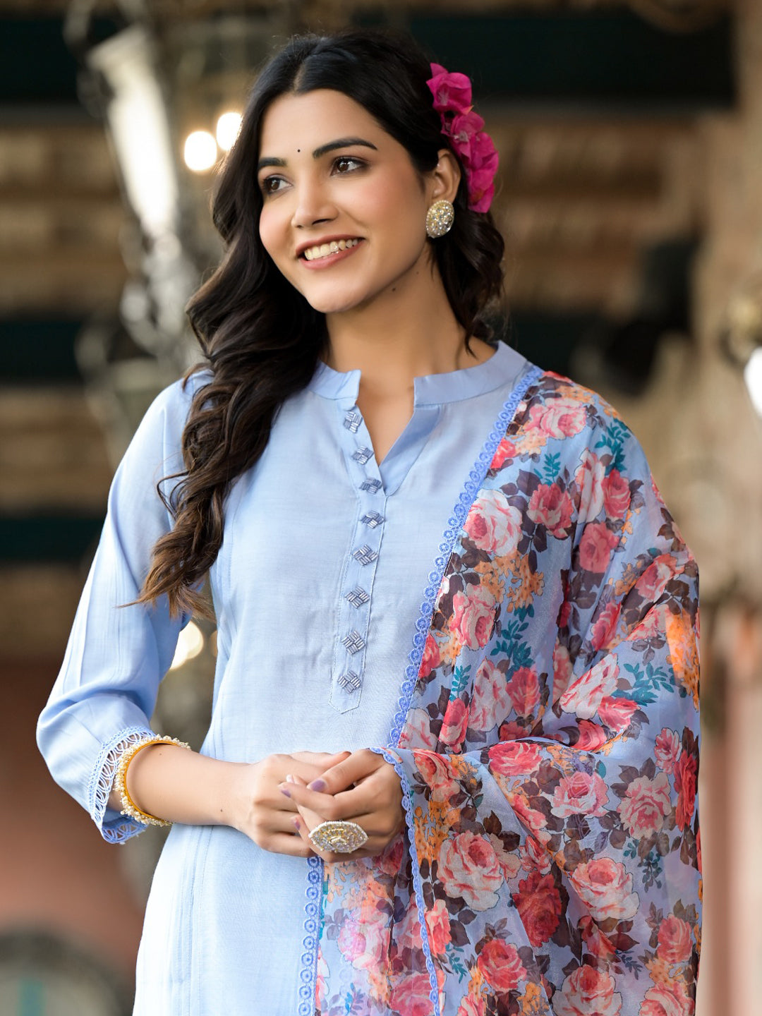 Elegant Blue Designer Pant Suit with Intricate Embroidery - Perfect for Weddings, Parties & Formal Events