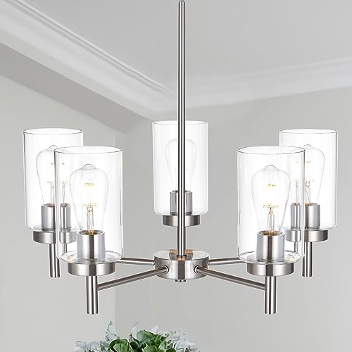 Clear Glass, Brushed Nickel