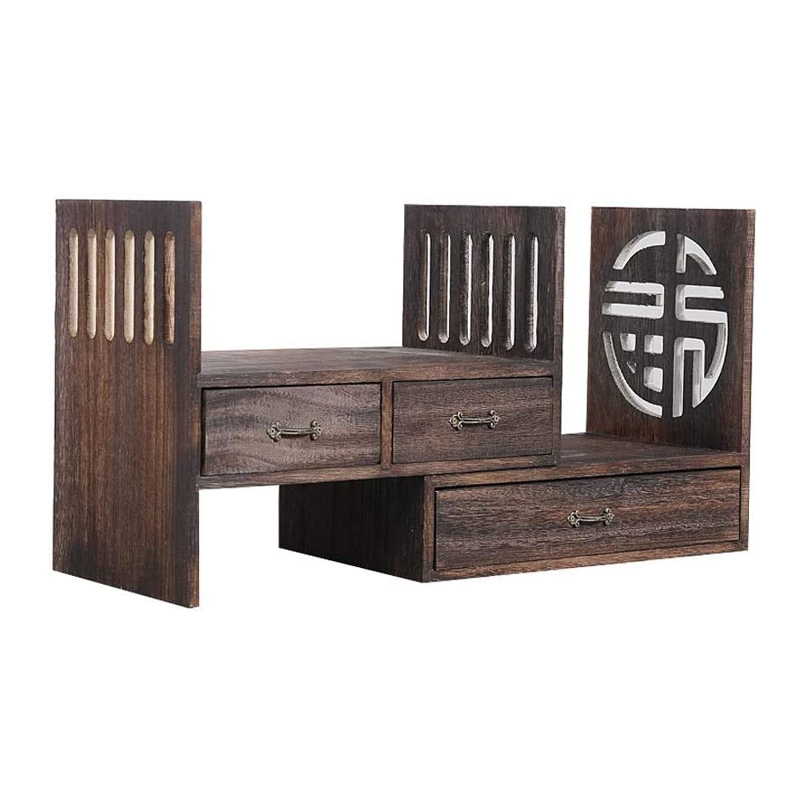 Adjustable Wooden Desktop Organizer Shelf - Multi-Purpose Storage Rack for Office Supplies, Books & Home Decor | Perfect for Workspace Organization & Displaying Decorative Items