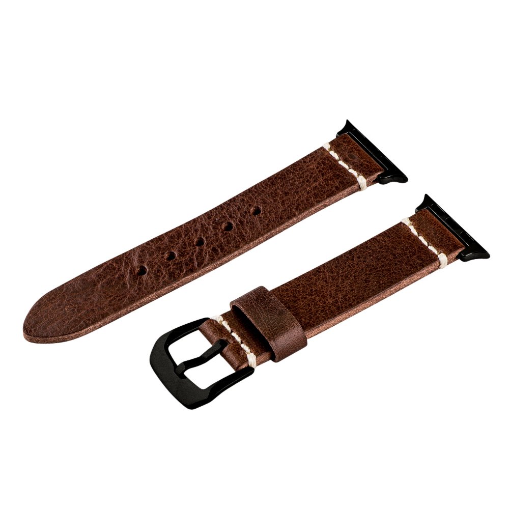 Genuine Leather Apple Watch Band 38mm - Aged Saddle for Men & Women | Work & Casual Wear