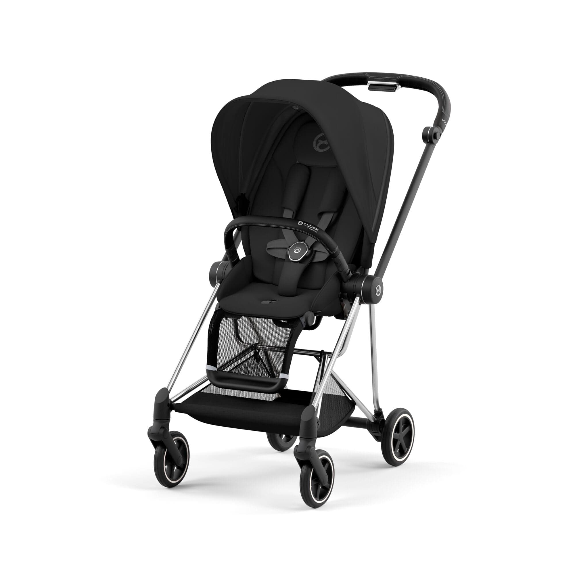 Cybex Mios 3 Complete Stroller - Lightweight Compact Baby Stroller with Reversible Seat, Chrome/Black | Perfect for City Travel & Everyday Use