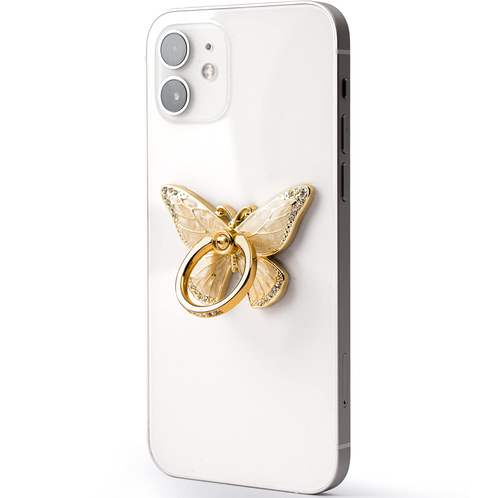 360° Rotating Metal Phone Ring Grip - Compatible with iPhone & Android for Secure One-Hand Use