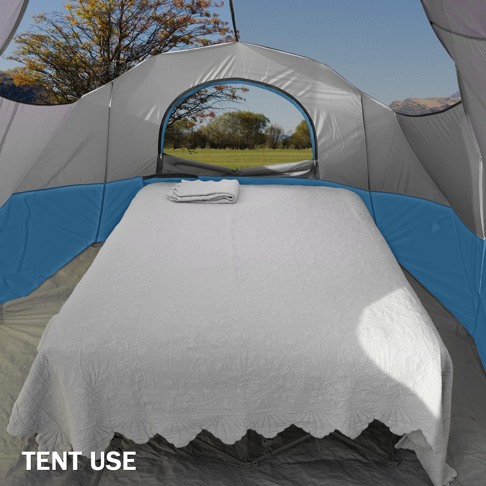 **KAMPKEEPER Portable Folding Camping Cot for Adults with Inflatable Air Mattress & Carry Bag - Heavy Duty Outdoor Sleeping Cot for Camping, Travel, Beach, and Backpacking (Air Pump Not Included)**