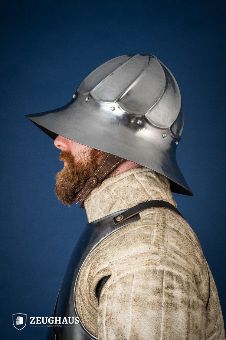 Medieval Burgundian Kettle Helmet 1.6mm Polished Steel - Perfect for LARP, Renaissance Fairs & Historical Reenactments