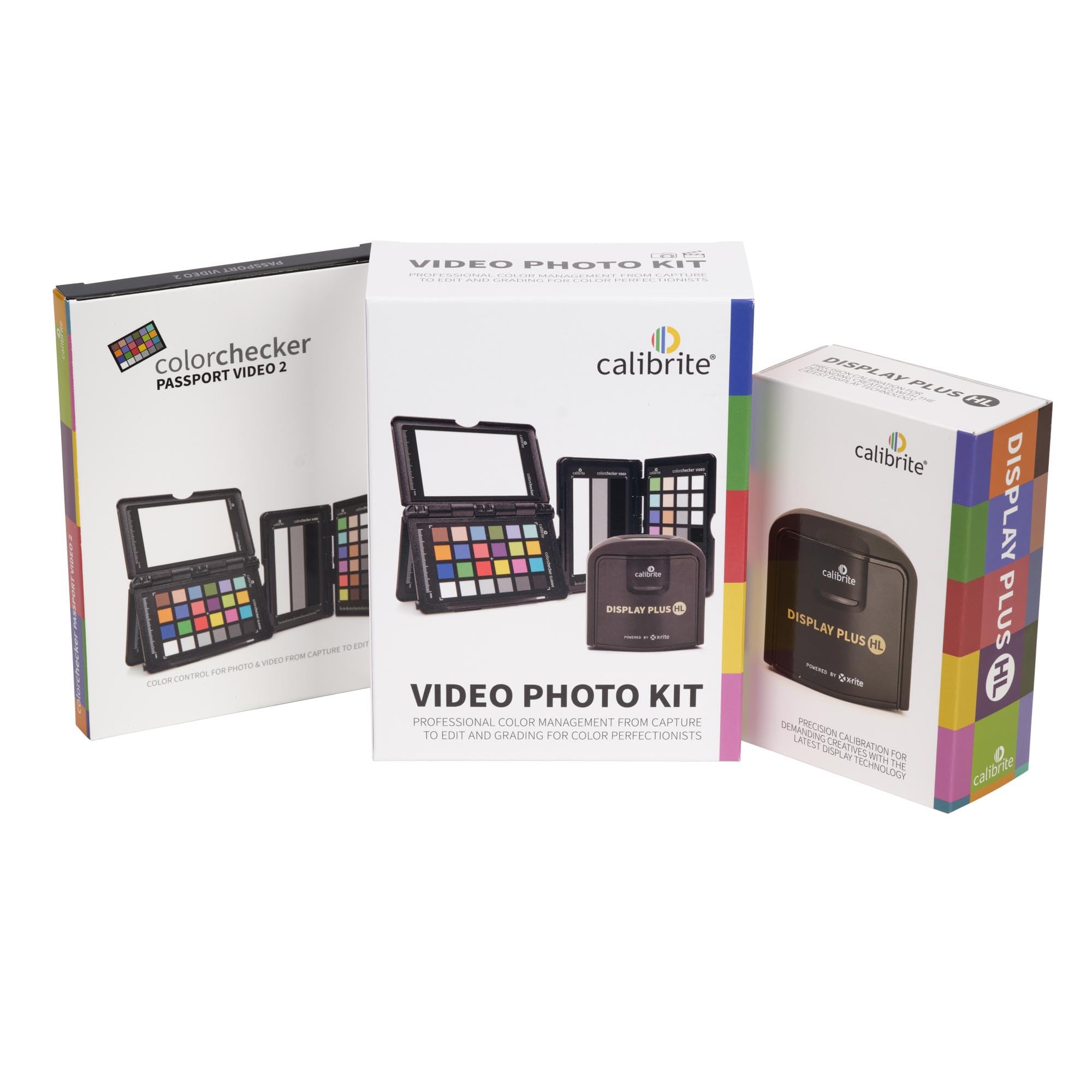 Calibrite Video Photo Kit - Display Plus HL & Passport Video 2 (CCPLHL-PPV2) | Professional Color Calibration Tools for Photographers & Videographers | Perfect for Studio, Editing, and Content Creation