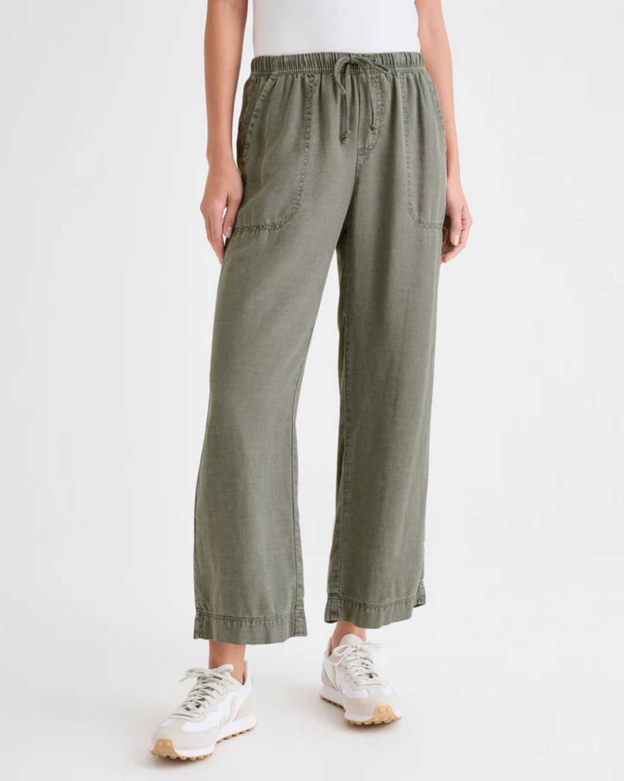 Angie Crop Wide Leg Pants for Women - High Waisted Comfortable Lounge Pants - Perfect for Yoga, Travel & Casual Wear
