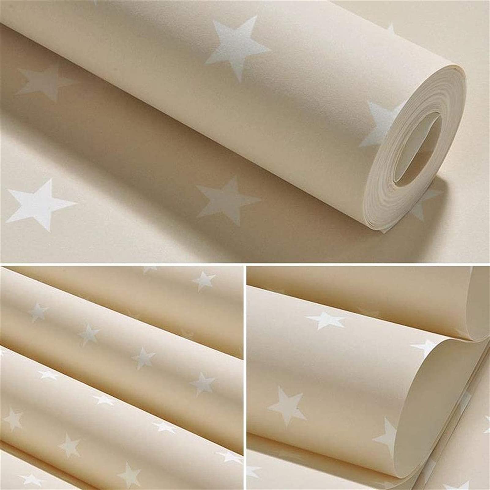 Modern Non-Woven Star Wallpaper for Kids Room - Yellow Space Themed Nursery & Bedroom Decoration - Perfect for Children's Bedrooms, Playrooms & Nursery Decor