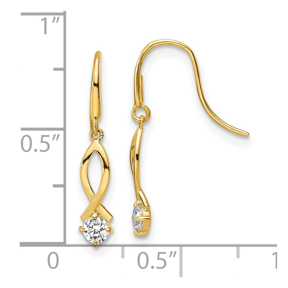 14K Gold Plated CZ Dangle Earrings for Women - Elegant Drop Earrings with Cubic Zirconia Stones - Perfect for Parties, Weddings & Evening Events (Model YE1935)