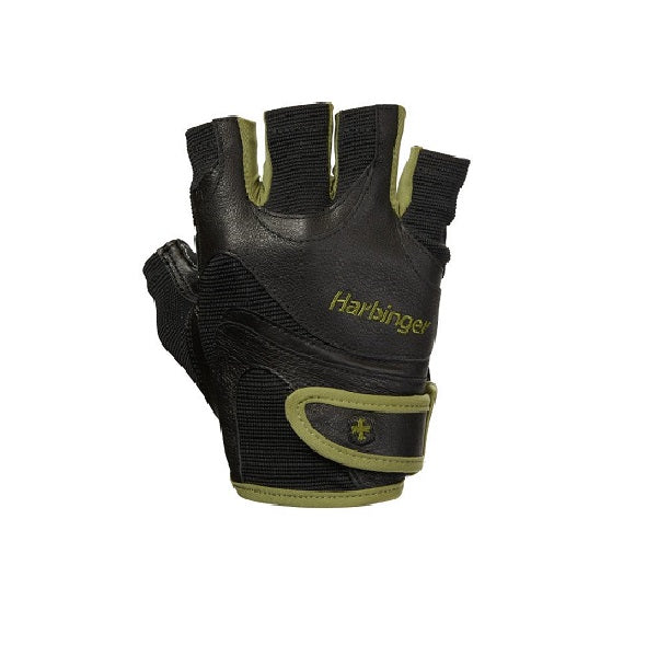 Harbinger Men's FlexFit® Weightlifting Gloves - Green - Gym, CrossFit & Workout Training Gloves for Enhanced Grip & Comfort