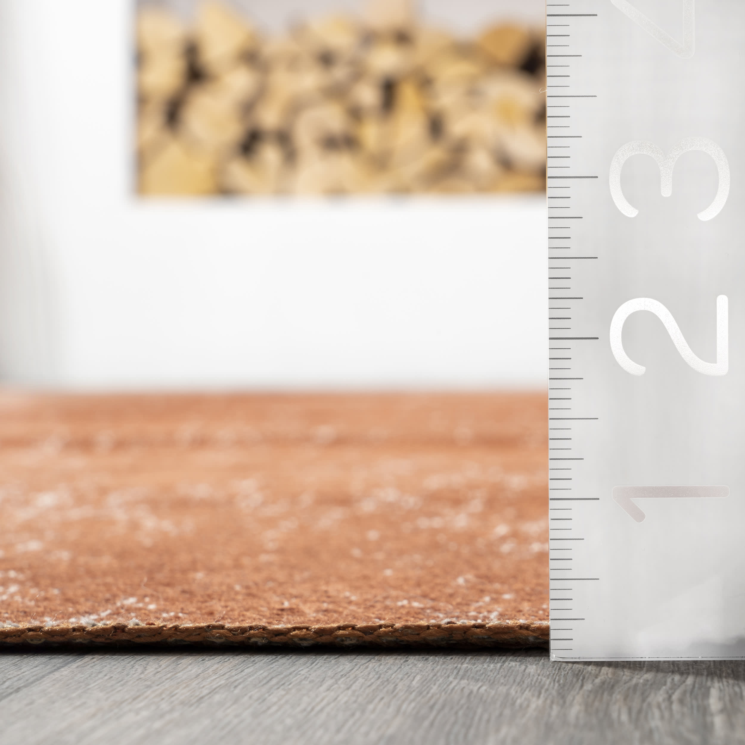 Carla Washable Hazy Solid Rug - Soft & Durable Burnt Orange Area Rug for Living Room, Bedroom, or Office Decor