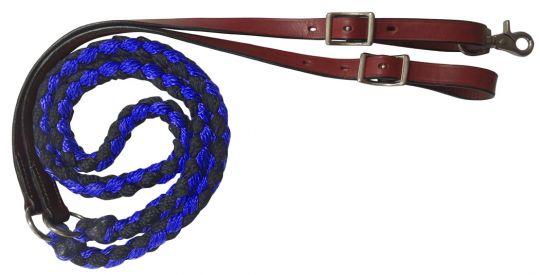 8ft Nylon Braided Roping Reins - Durable Horse Training Equipment for Western Riding, Ranch Work & Trail Riding