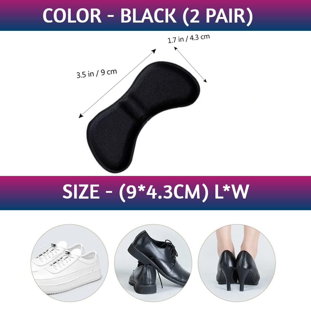 FEXMY Self-Adhesive Heel Cushion Inserts - High Heel Pads & Shoe Insoles for Women & Men - Silicone Heel Grips for Heel Pain, Ankle Support & Heel Spurs Relief (1 Pair Heel Liner + 1 Pair Insole Pad) - Perfect for Work, Parties & Long Wear Comfort