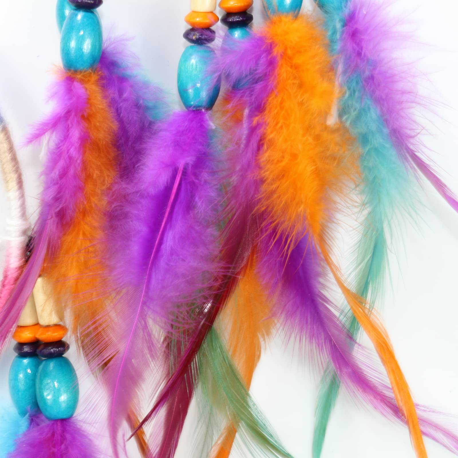 Handmade Boho Dream Catcher - Traditional Round Feather Wall Hanging for Bedroom & Living Room Decor | Perfect for Nursery, Wedding, Festival & Home Decoration