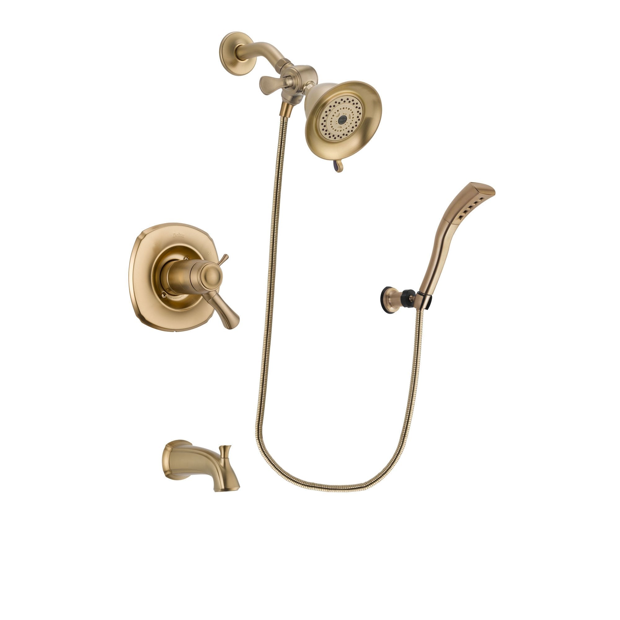 Delta Addison Champagne Bronze Thermostatic Tub and Shower Faucet System with Water-Efficient Shower Head, Handheld Spray, Rough-in Valve & Tub Spout - Perfect for Modern Bathroom Renovations & Luxury Spa Experience (Model DSP3633V)