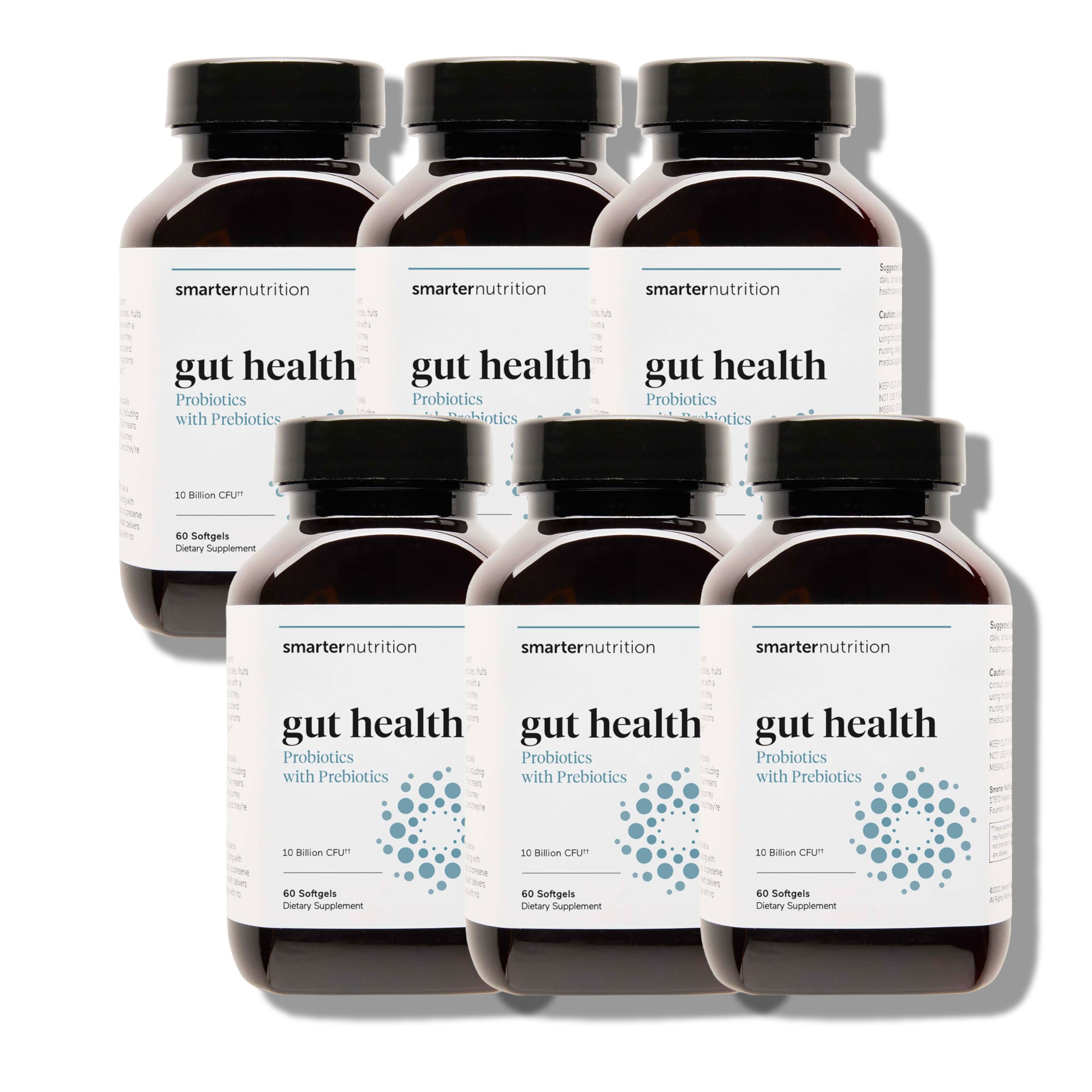 Best Soil-Based Probiotics with Prebiotics & MCT Oil - 360 Count (6-Pack) for Digestive & Immune Support - Vegan Gut Health Supplement for Adults - 180 Day Supply - Ideal for Travel, Post-Antibiotic Recovery & Daily Wellness