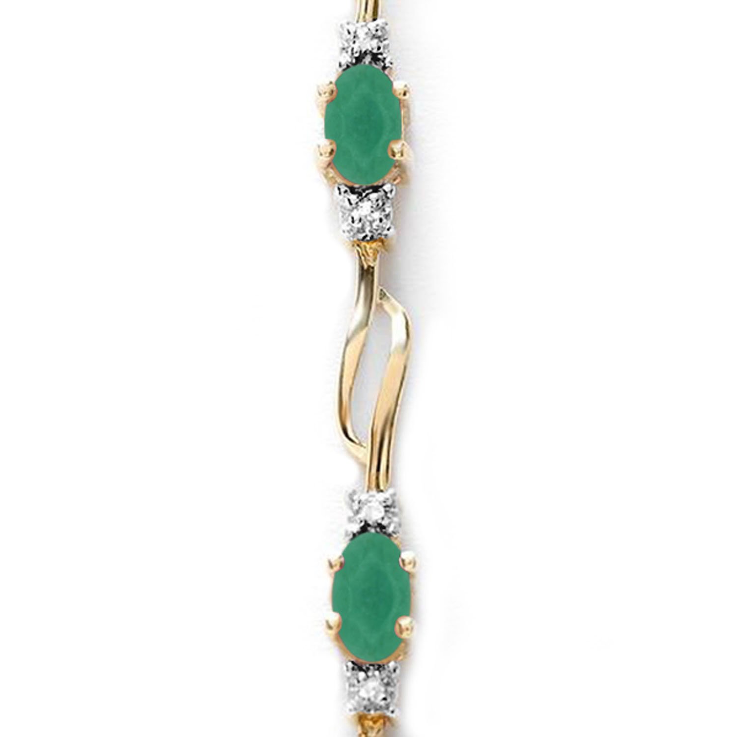 14K Solid Gold Tennis Bracelet with Natural Emeralds & Diamonds | Elegant Jewelry for Women | Perfect for Weddings, Parties & Special Occasions