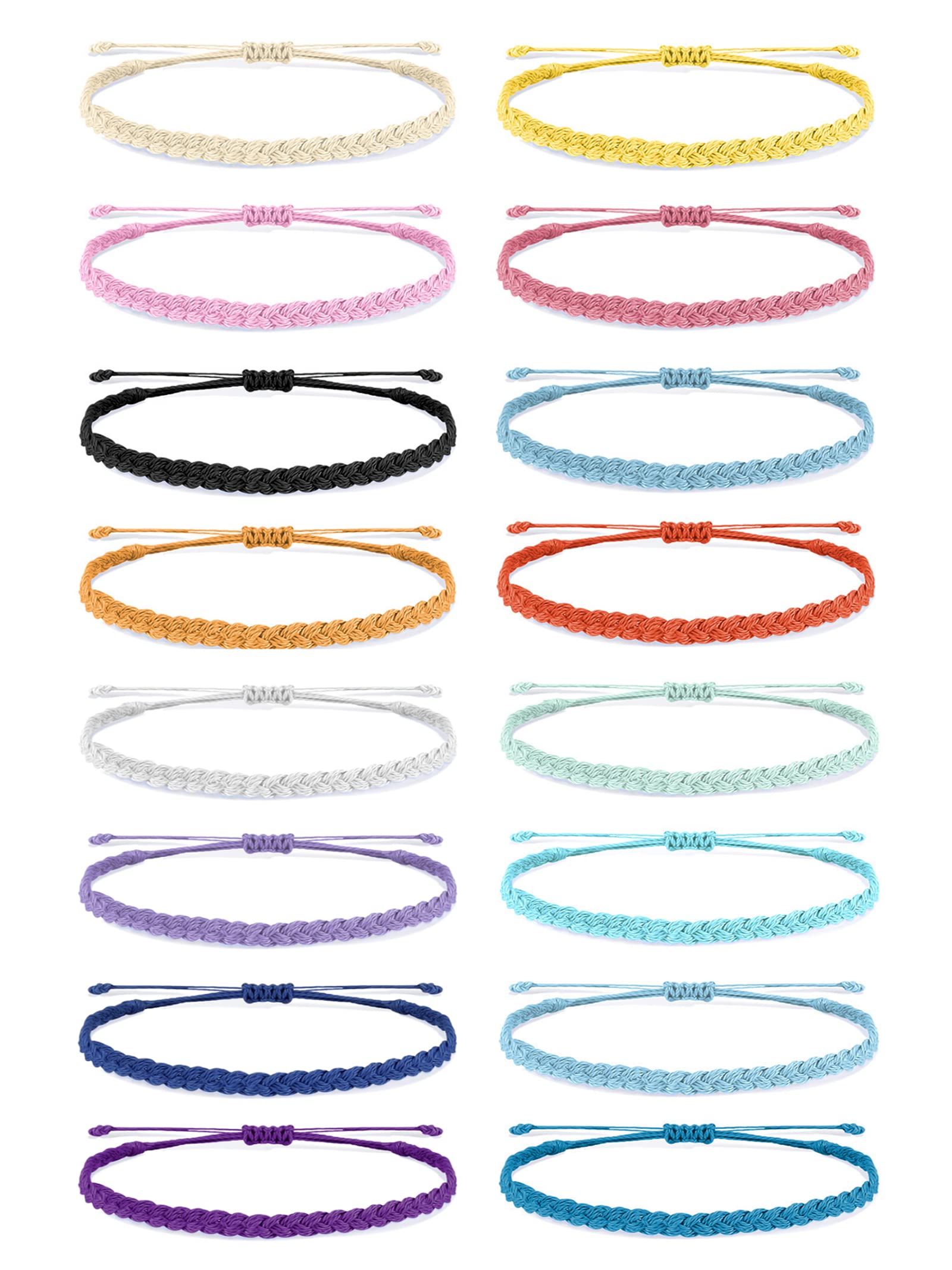 Boho Waterproof Braided Friendship Bracelets for Women & Teen Girls - 12 Pack Surfer Wave String Bracelets, Summer Jewelry Gifts for Best Friends, Beach Parties & Music Festivals