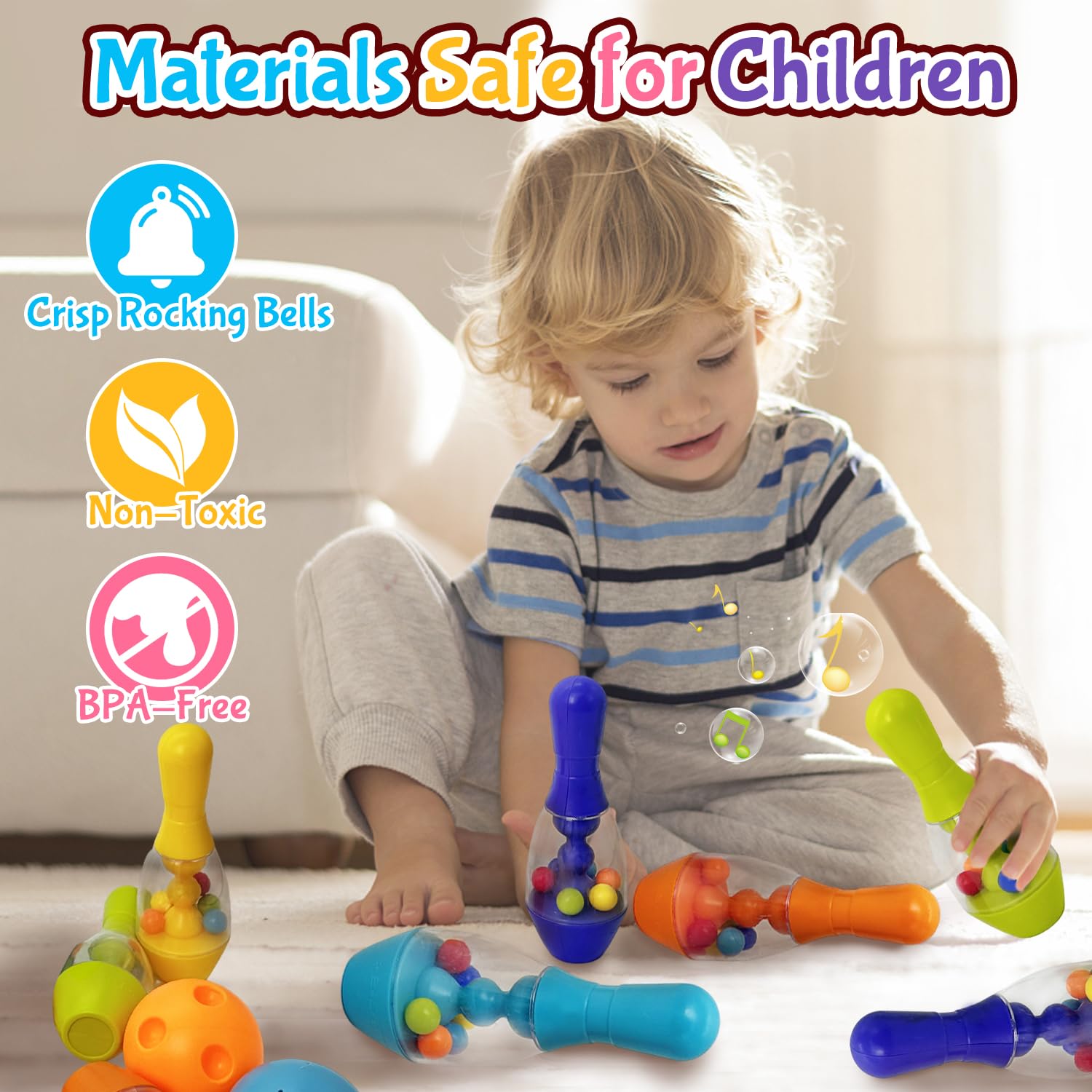 Kids Bowling Set for Toddlers 1-3 Years - Outdoor Sports Toys for Boys & Girls - First Birthday Gift for Baby - Perfect for Backyard Games, Lawn Play & Birthday Parties