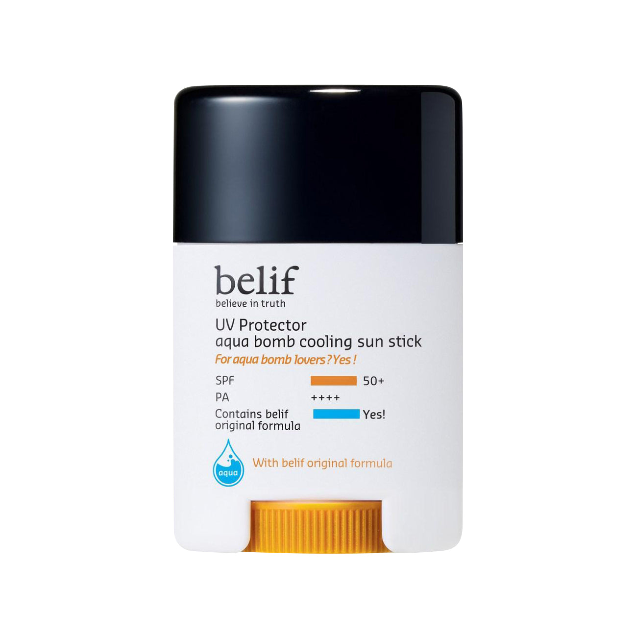 Belif UV Protector Aqua Bomb Cooling Sun Stick SPF50+ PA++++ 14g - Hydrating Sunscreen Stick for Face, Oil-Free & Non-Greasy - Perfect for Outdoor Activities, Beach & Daily Sun Protection