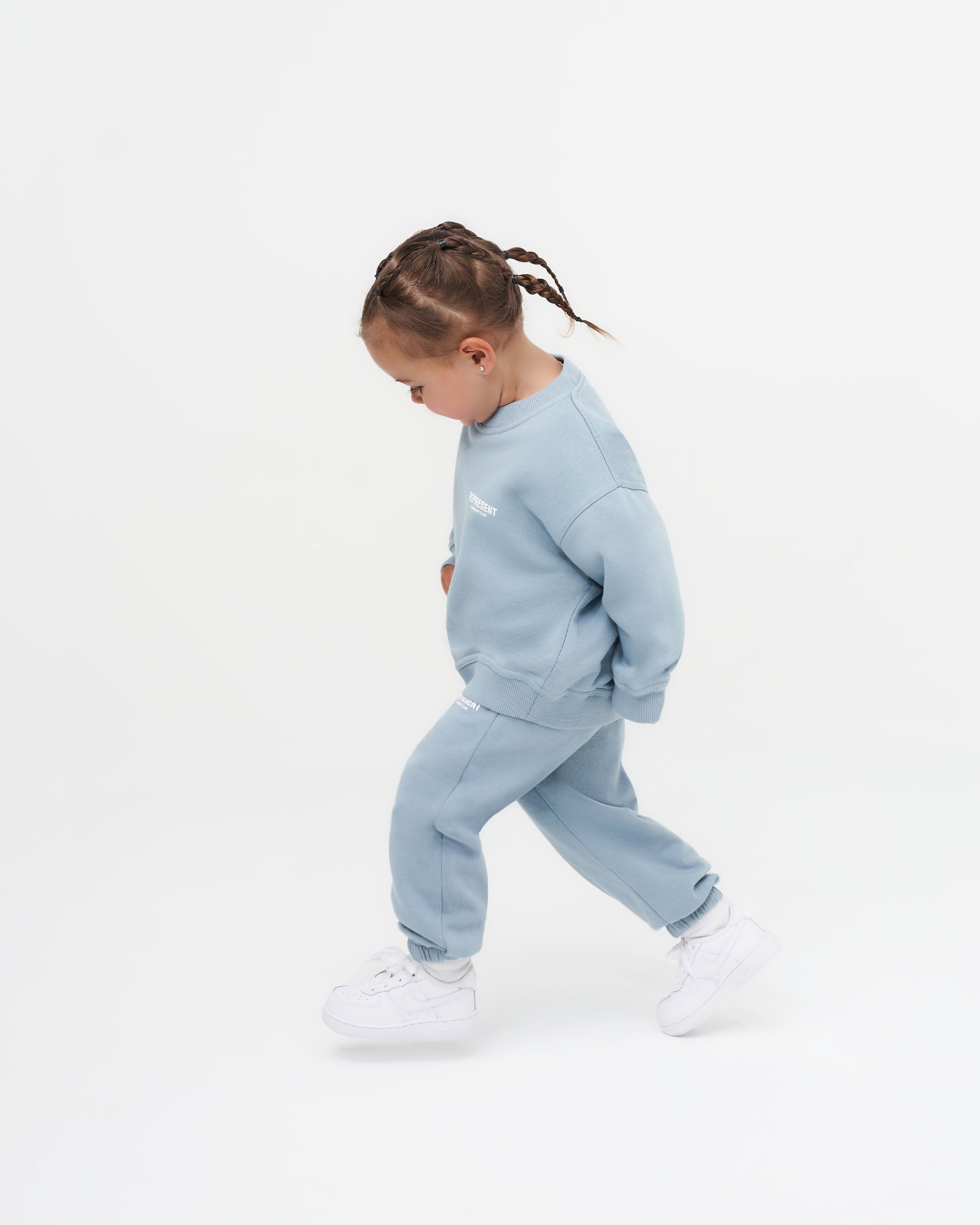 Represent Mini Owners Club Sweater - Powder Blue | Soft Cotton Knit Pullover for Women | Perfect for Casual Outings & Cozy Winter Fashion