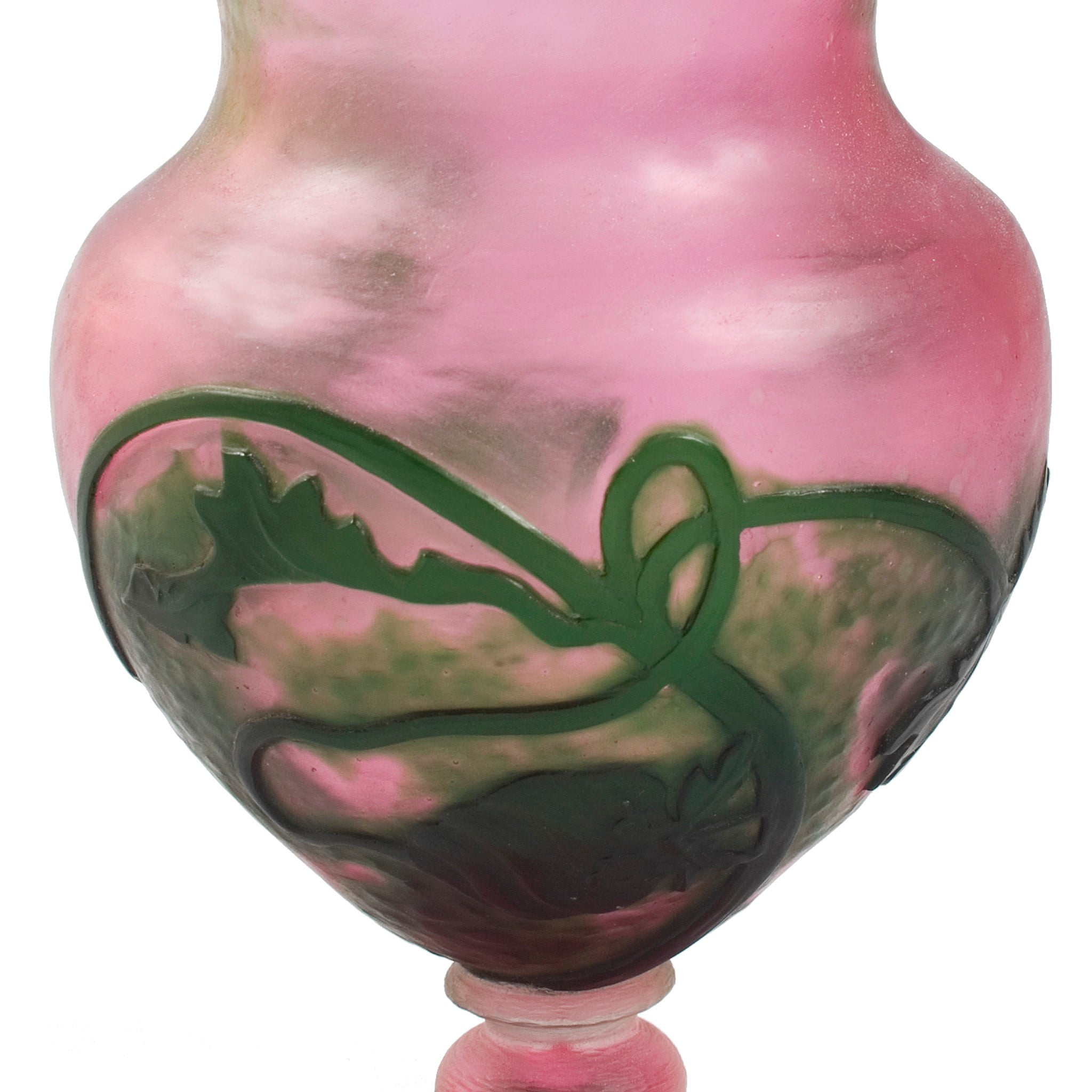 Daum Nancy Wheel Carved Floral Cameo Glass Vase - Antique French Art Nouveau Collectible - Perfect for Home Decor, Wedding Centerpieces & Luxury Gift Giving