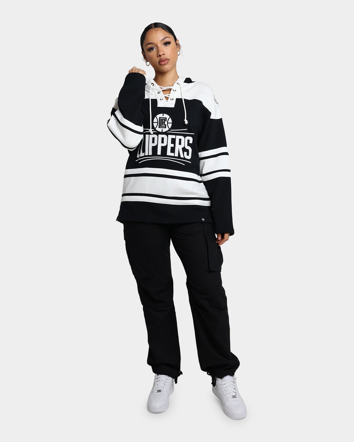 47 Brand LA Clippers Superior Lacer Hoodie - Men's NBA Team Zip-Up Sweatshirt for Basketball Fans & Streetwear Fashion | Perfect for Game Day & Casual Wear
