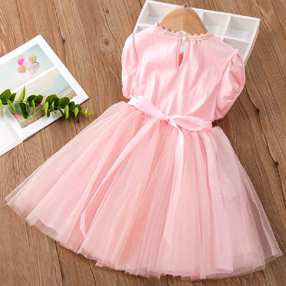 Quenny Summer Girls' Korean Style Lolita Dress - Fashion Floral Mesh Princess Dress for Tea Parties, Cosplay & Special Occasions