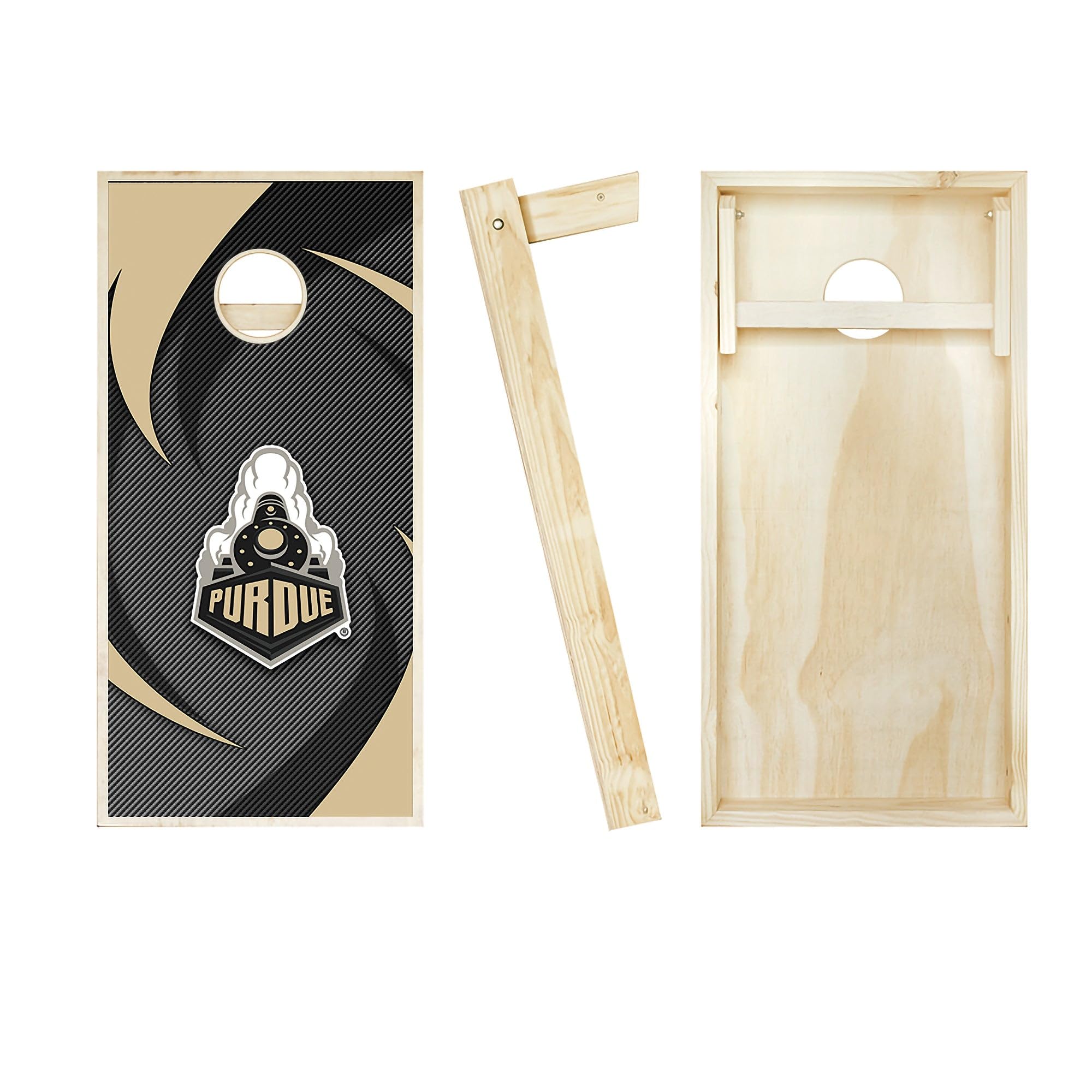 Purdue Swoosh Cornhole Game Set - 2 Premium Boards & 8 Team Logo Bags - Perfect for Tailgating, Backyard Parties, and Outdoor Events