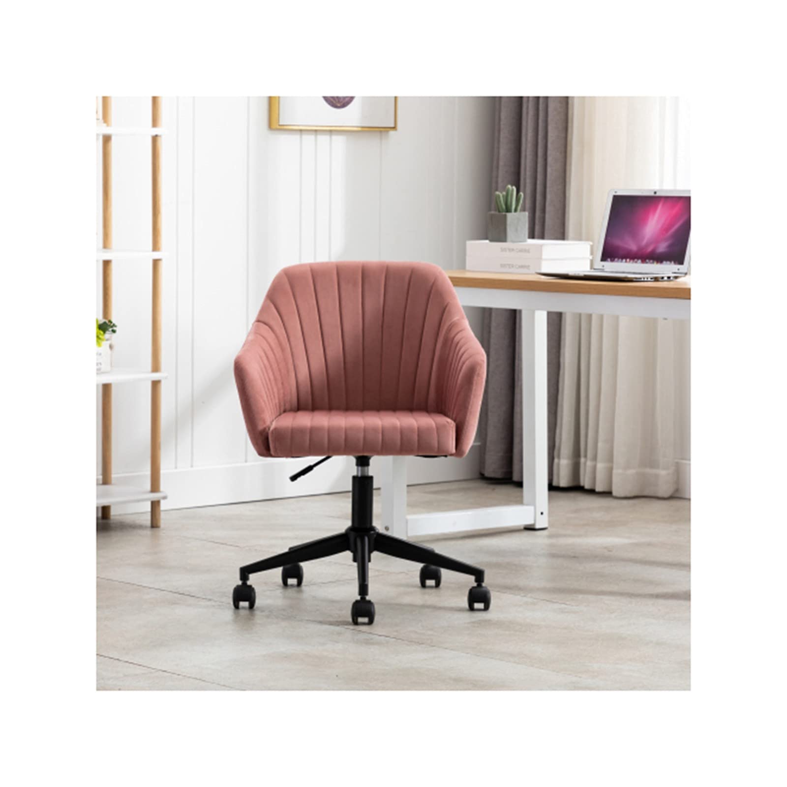Ergonomic Velvet Desk Chair - Modern Home Office Chair with Middle Back Support & Armrests for Work, Study, and Relaxation | Perfect for Remote Work, Gaming, and Reading Nook