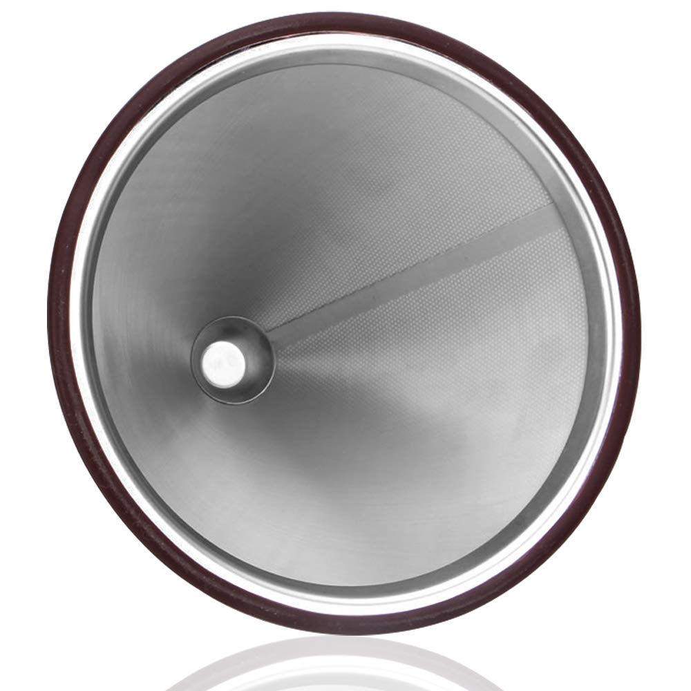 Stainless Steel Pour Over Coffee Filter - Reusable Double Mesh for Home & Office Brewing