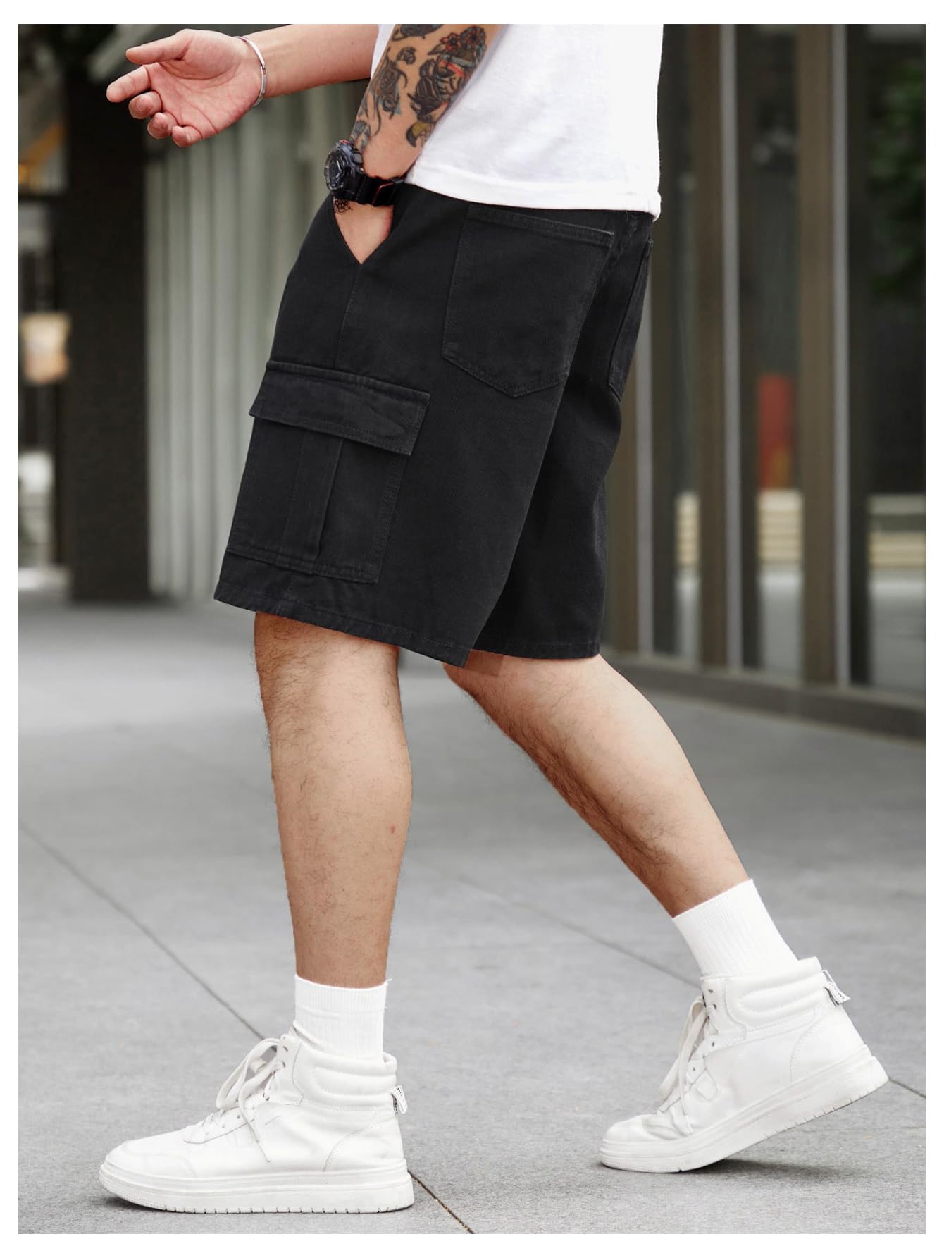 Verdusa Men's Straight Leg Denim Cargo Shorts - Casual Bermuda Jean Shorts for Men | Comfortable & Stylish Summer Shorts for Outdoor Activities, Travel & Everyday Wear
