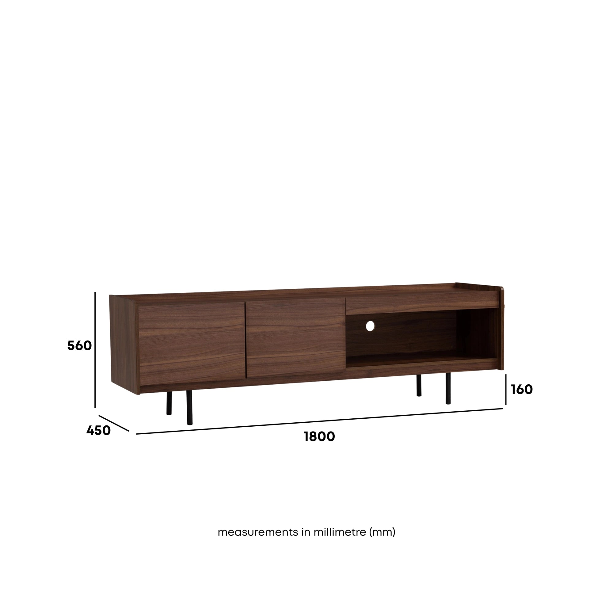 Malix 70.8 Inch TV Stand with Storage - Modern Entertainment Center for Living Room, Bedroom & Home Theater - 1.8m Wide TV Console with Shelves & Cabinets