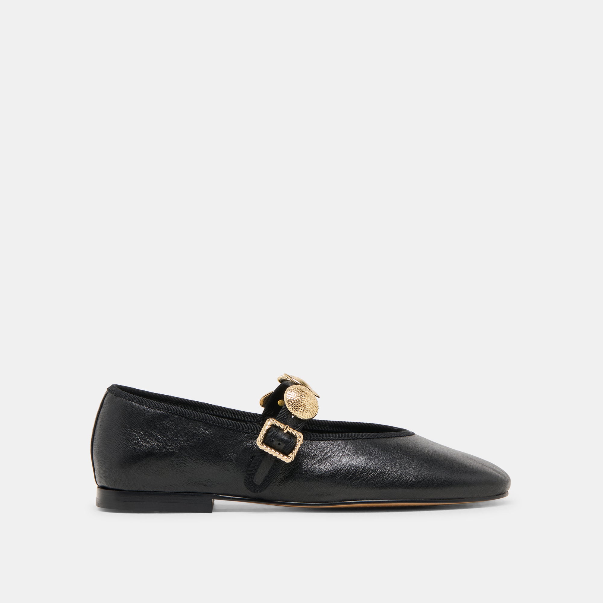 RELAN Women's Ballet Flats - Black Leather Comfortable Slip-On Shoes for Work, Travel & Casual Wear