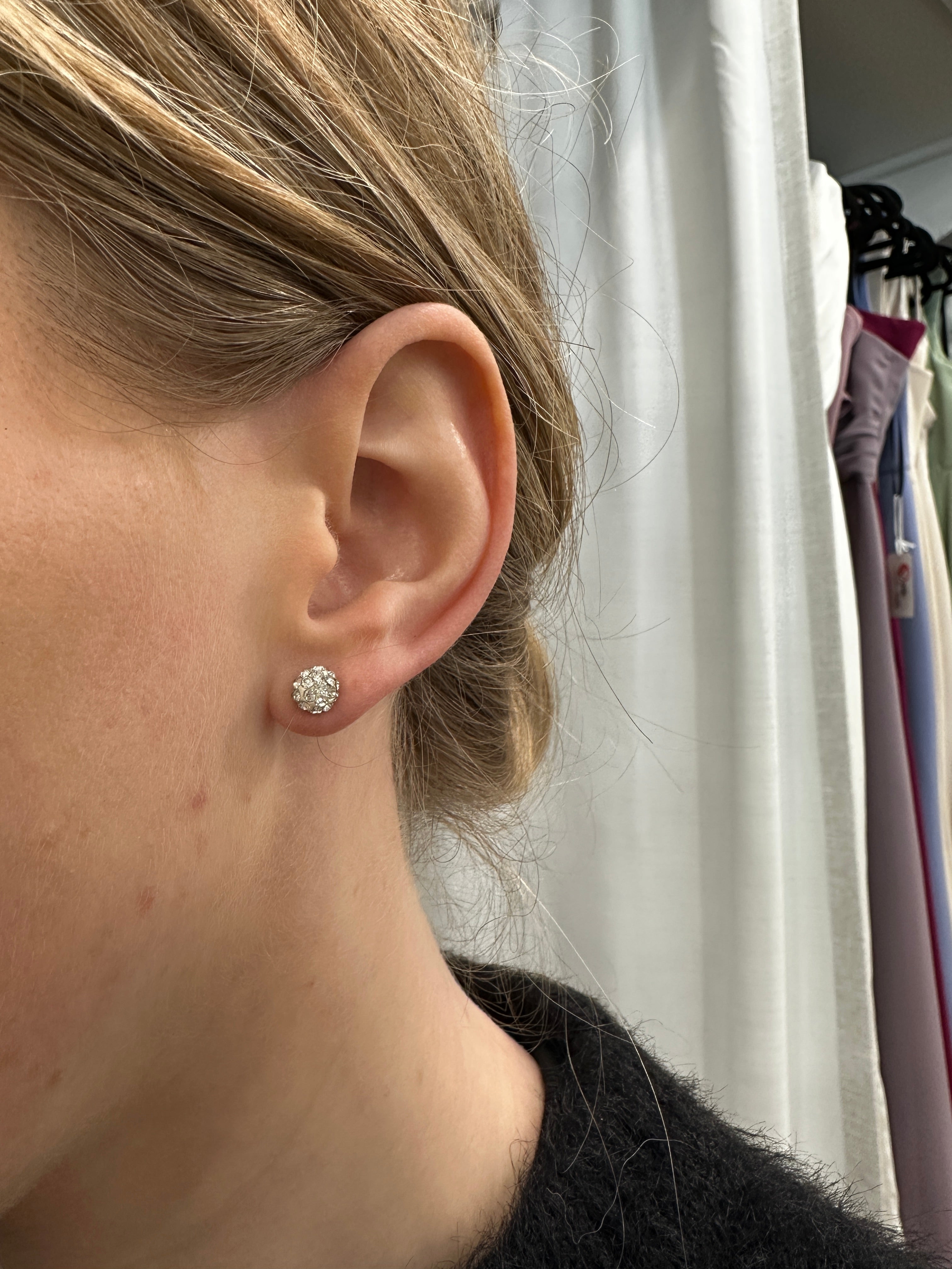 Spotted Crystal Stud Earrings for Women - Small Sparkling Rhinestone Ear Studs for Daily Wear & Special Occasions