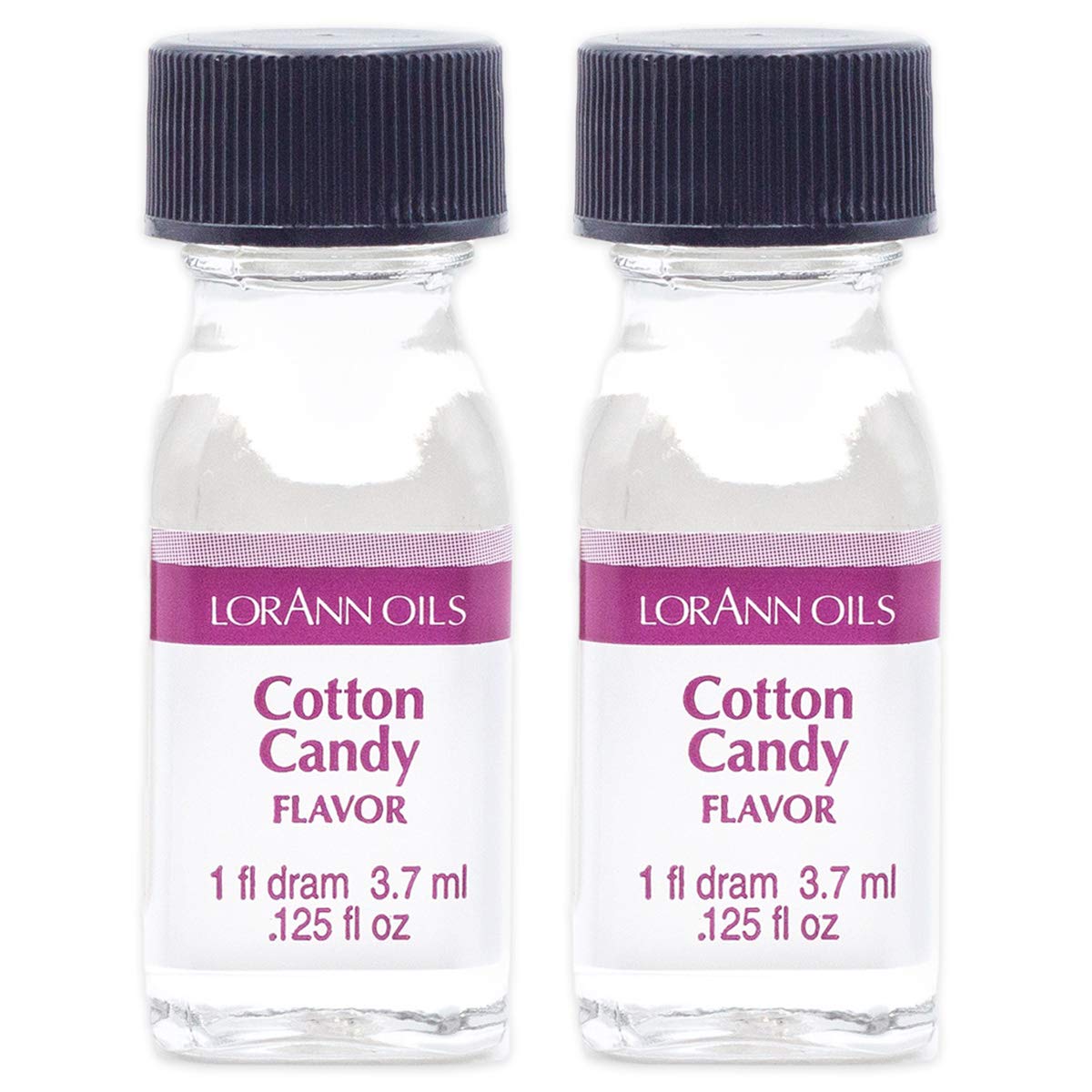 LorAnn Oils Super Strength Flavoring - Cotton Candy Flavor (Pack of 2, 0.125 fl oz) - 4X Stronger Than Extracts for Candy Making, Baking, Hard Candy & DIY Treats - Perfect for Home Bakers, Dessert Shops & Gourmet Cooking