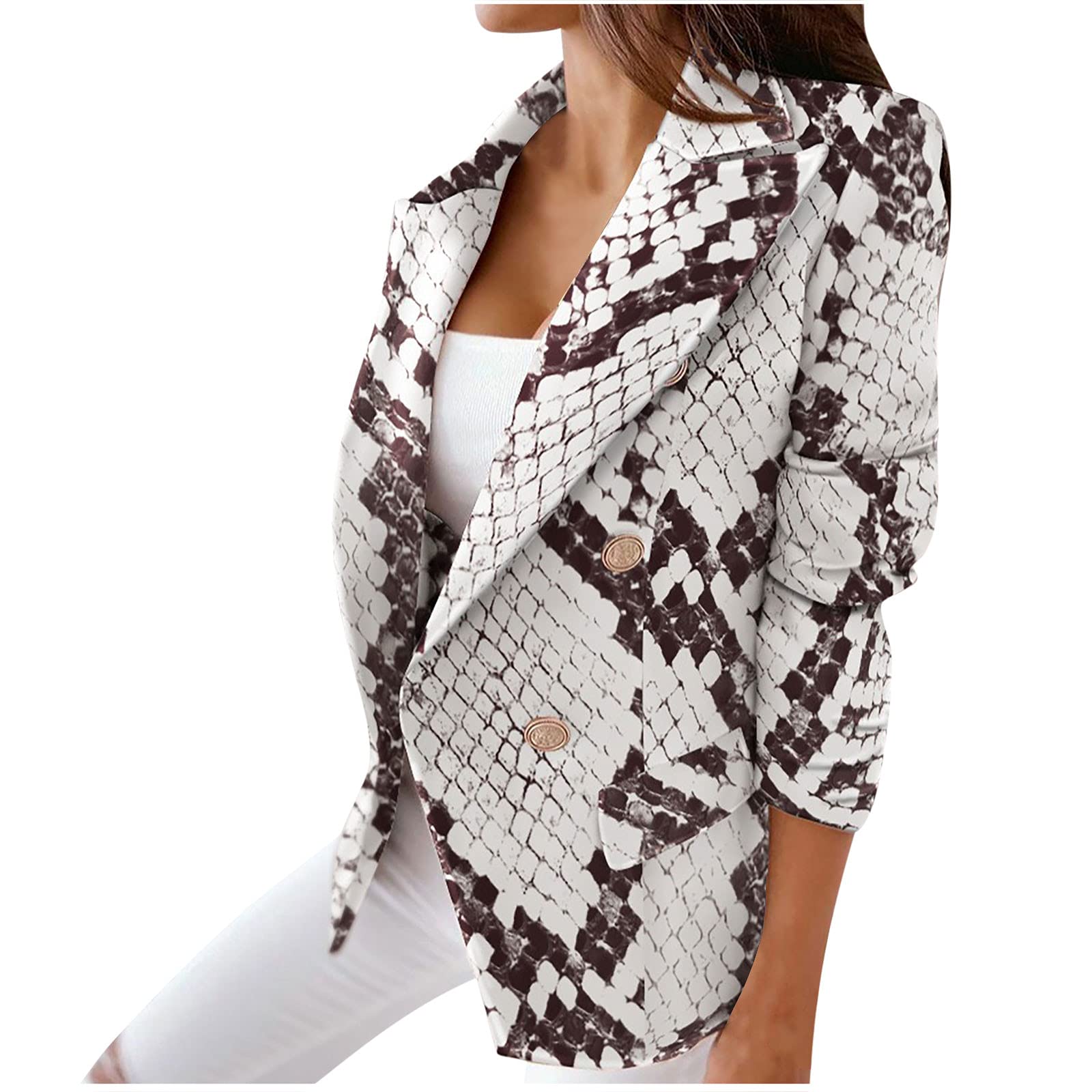 Women's Slimming Plaid Print Long Sleeve Button Up Cardigan Coat - Business Casual Office Wear & Fall Layering Essential for Professional Women (Style #W33)