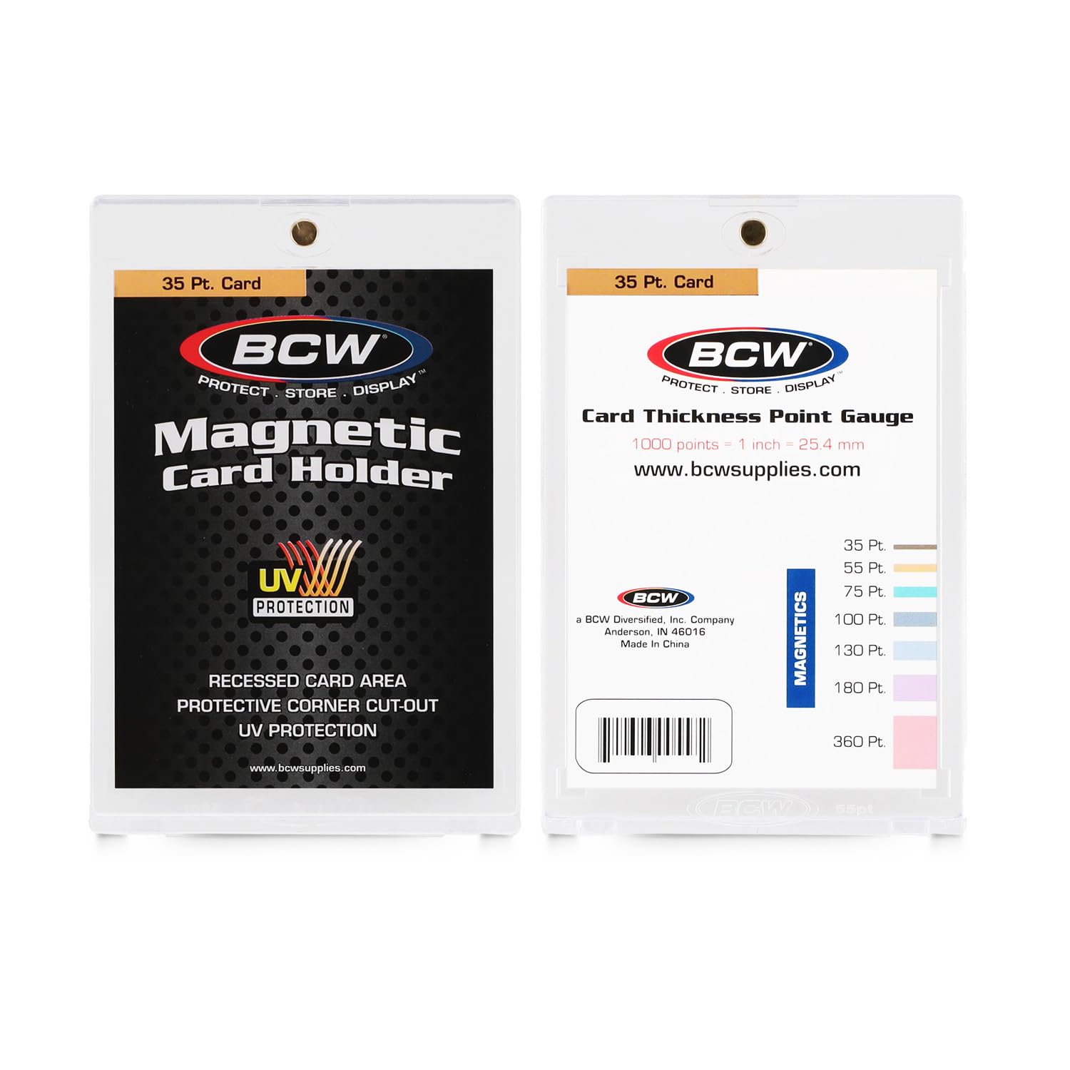 BCW CW 35 PT Magnetic Card Holder - 60 Count | 2-Piece Design with Gold Magnet for Trading Card Protection | Durable Recessed Corner Card Case | Perfect for Collectors, Sports Cards & TCG Storage | Great for Display, Trading & Safekeeping Valuable Cards