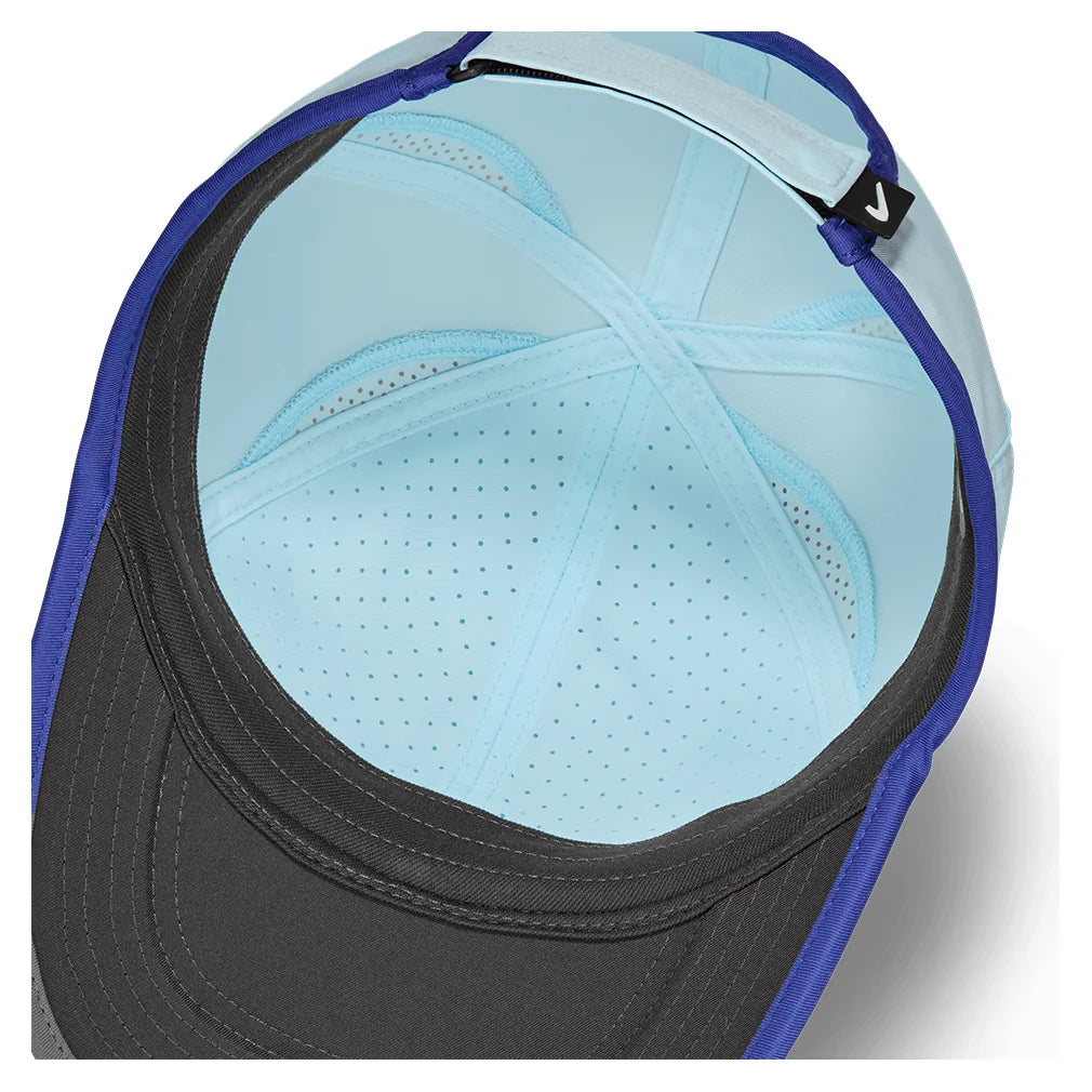 Nike Juniors' Dri-FIT Featherlight Tennis Cap - Moisture-Wicking, Breathable, UV Protection - Glacier Blue/Deep Night - Perfect for Tennis, Running, and Outdoor Sports