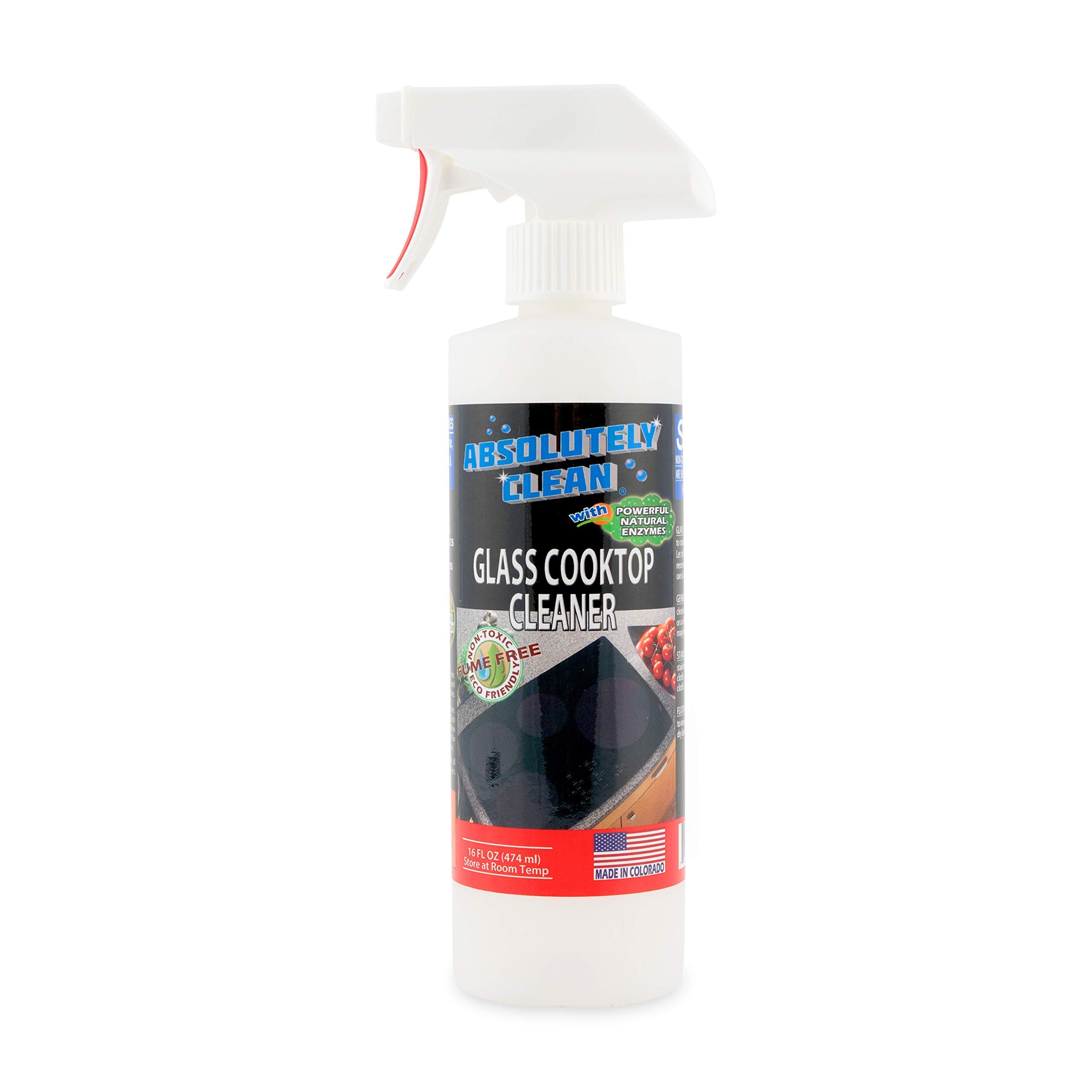 Powerful Ceramic & Glasstop Oven Cleaner - Heavy Duty, Fume Free, Scratch Free & Streak Free - Made in USA with Natural Enzymes (16 oz) - Perfect for Deep Cleaning Stoves, Ovens & Glass Cooktops