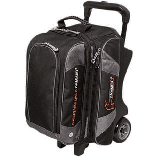 Premium Black/Carbon Double Roller Bowling Bag - Heavy Duty Durable Design for Professional & League Bowlers - Perfect for Tournaments, Practice & Travel