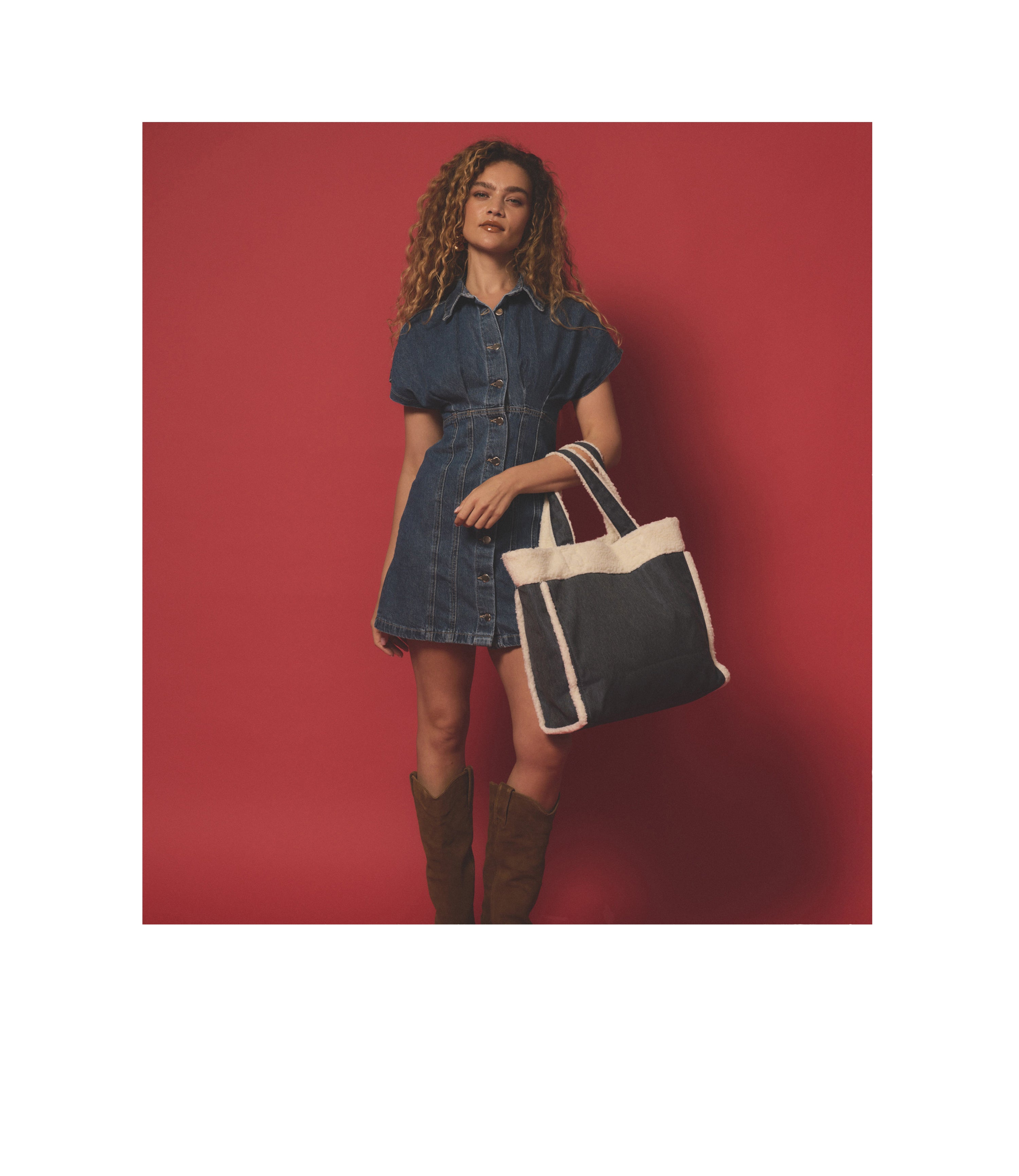 Stylish Two-Way Denim Tote Bag for Women - Reversible Crossbody & Shoulder Bag - Perfect for Shopping, Travel & Everyday Use
